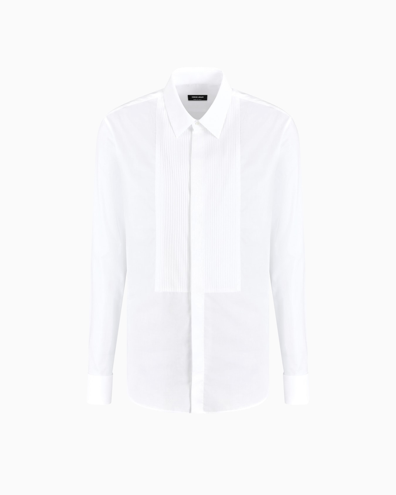 Chemise de smoking en coton avec détail plissé Diapositive 0