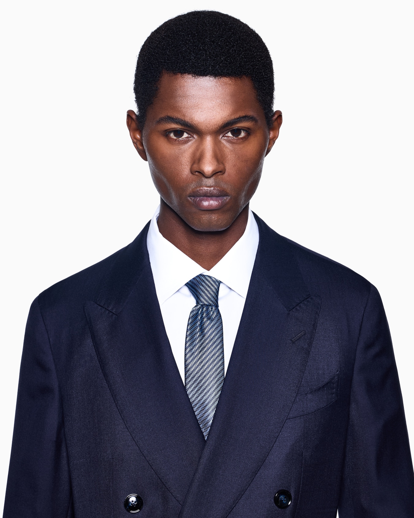 Napoli Line double-breasted suit in lightweight cashmere and silk twill Slide 3