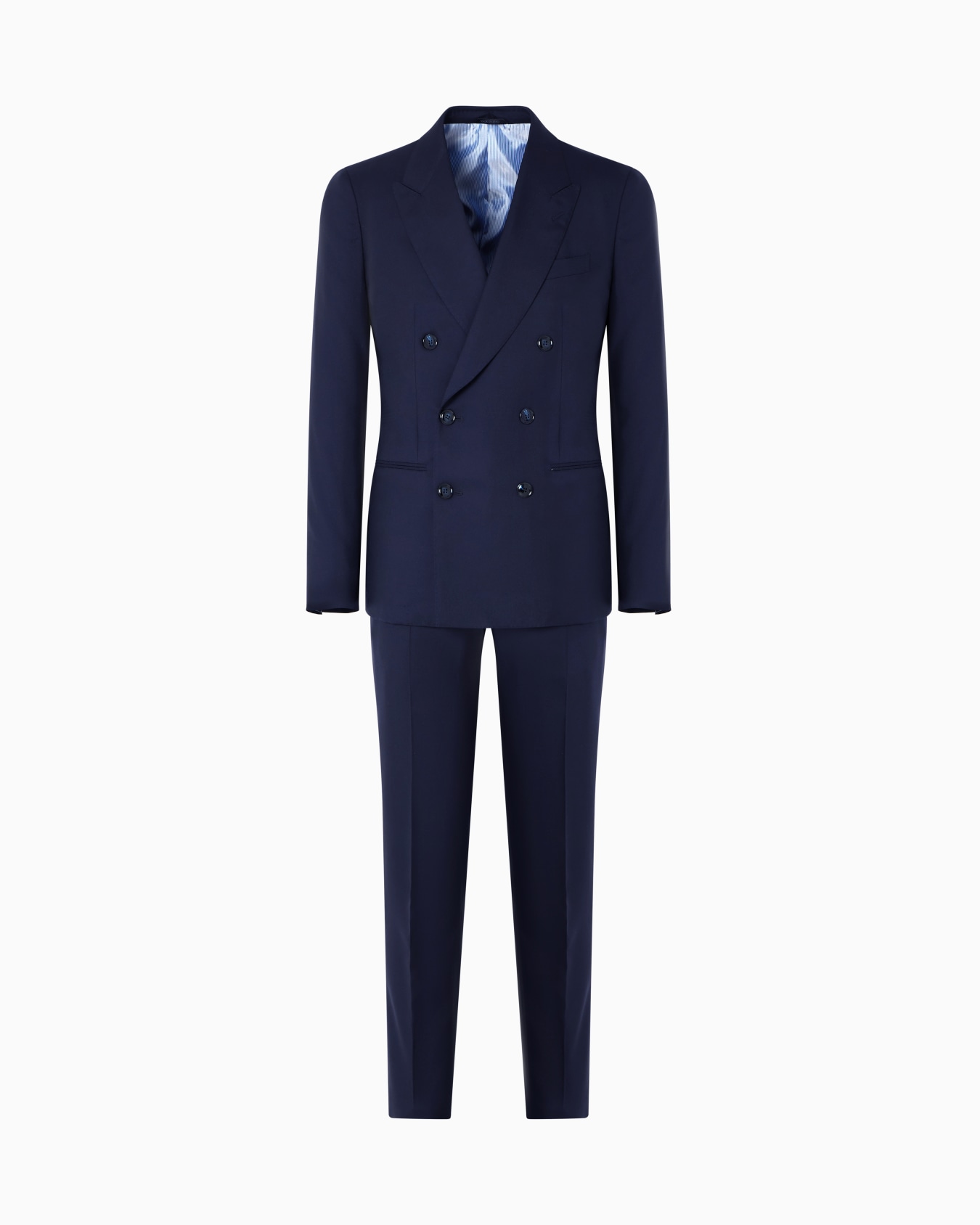 Napoli Line double-breasted suit in lightweight cashmere and silk twill Slide 0