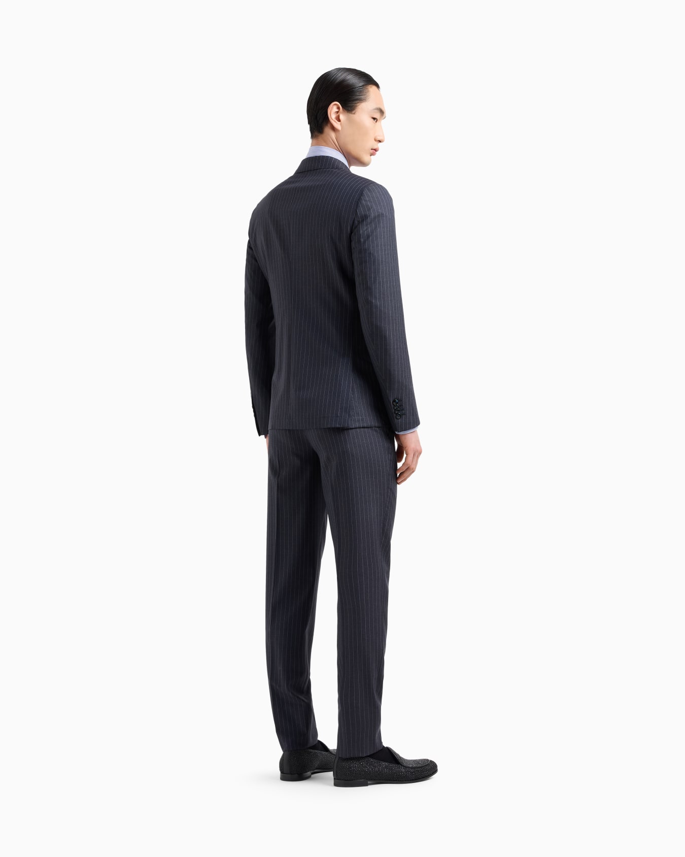 Napoli Line double-breasted pinstriped suit in virgin wool Slide 2