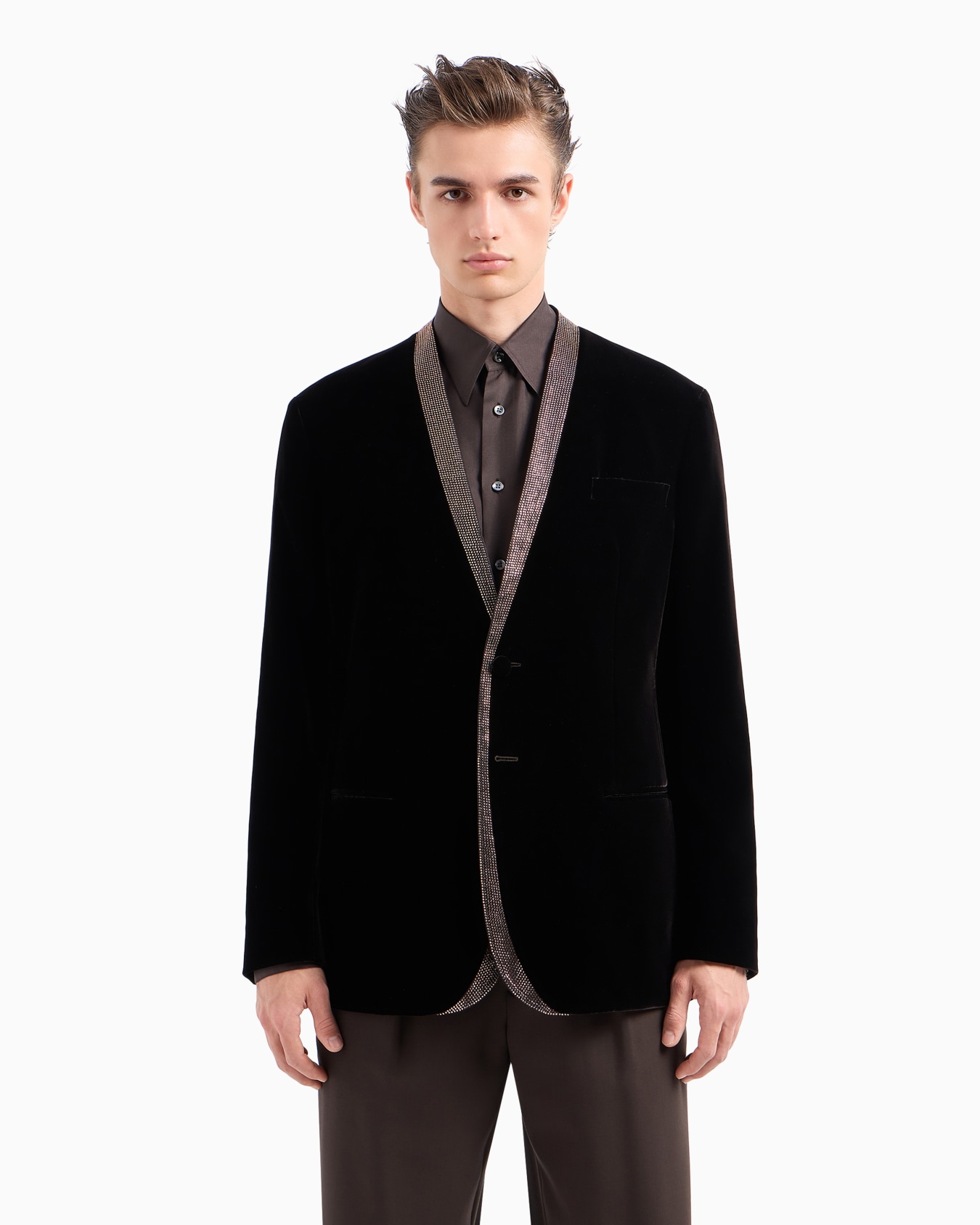 Giorgio’s velvet single-breasted tuxedo jacket Slide 2