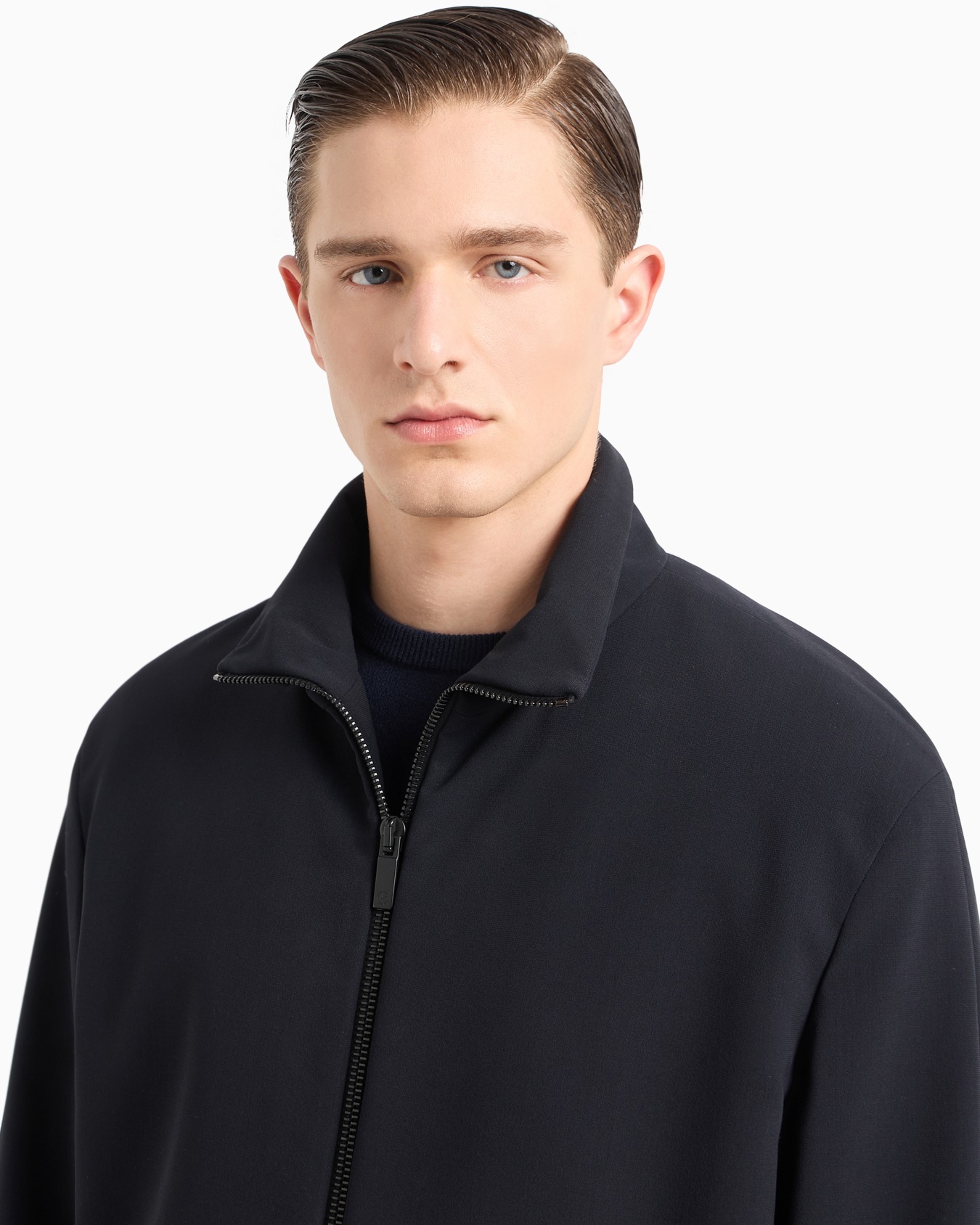 Long technical wool pea coat Slide 4
