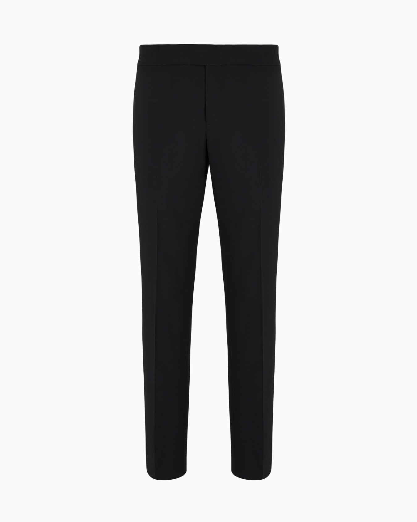 Pure wool crêpe flat-front trousers Slide 0