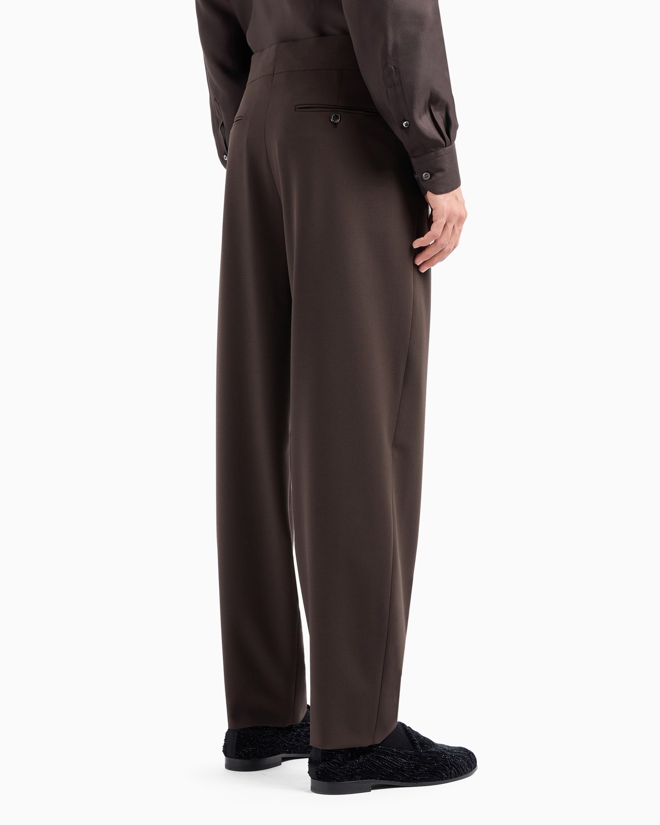 Giorgio's Pantaloni a una pince in crepe di lana Slide 3