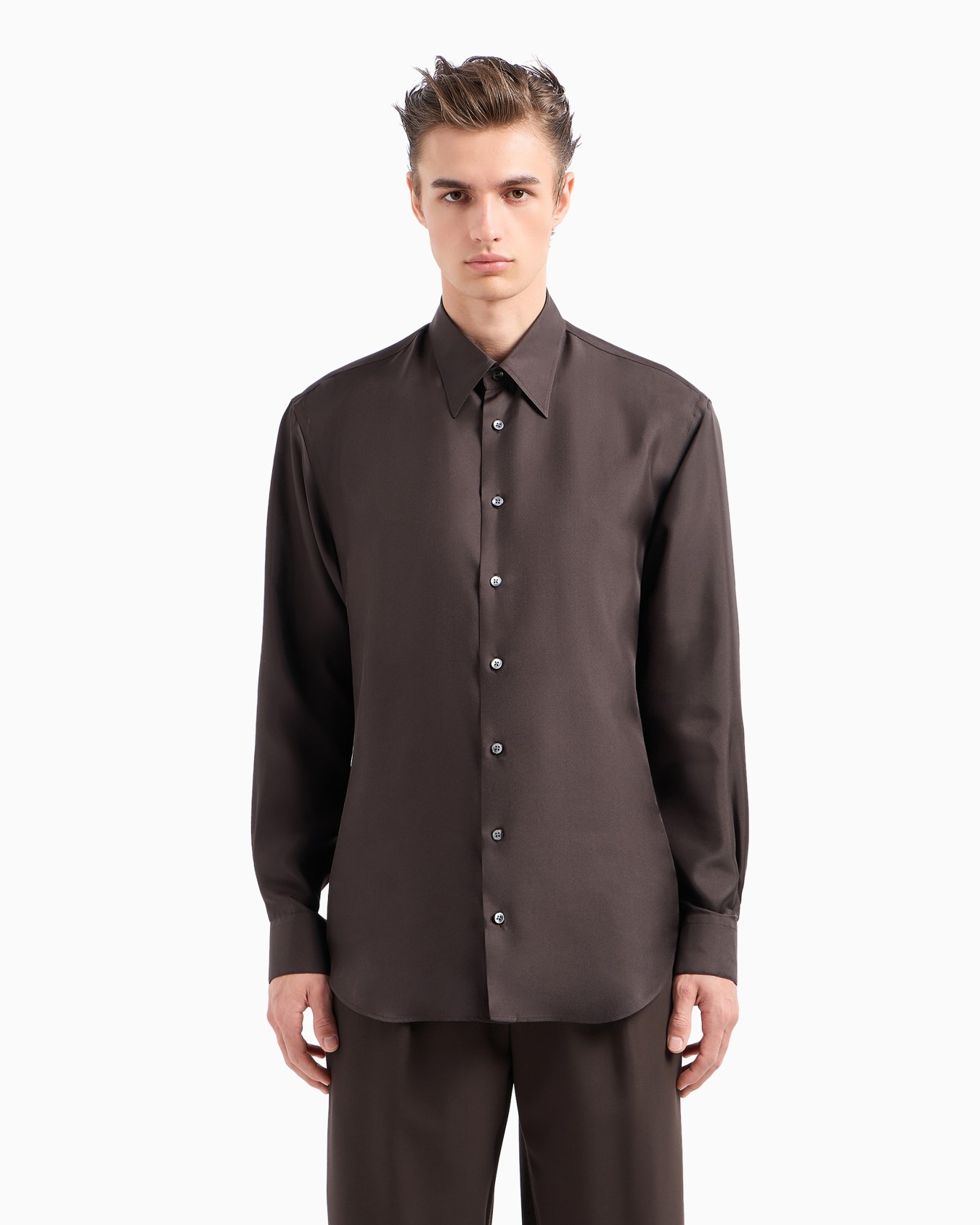 Giorgio's Camicia  regular fit in twill di seta Slide 4