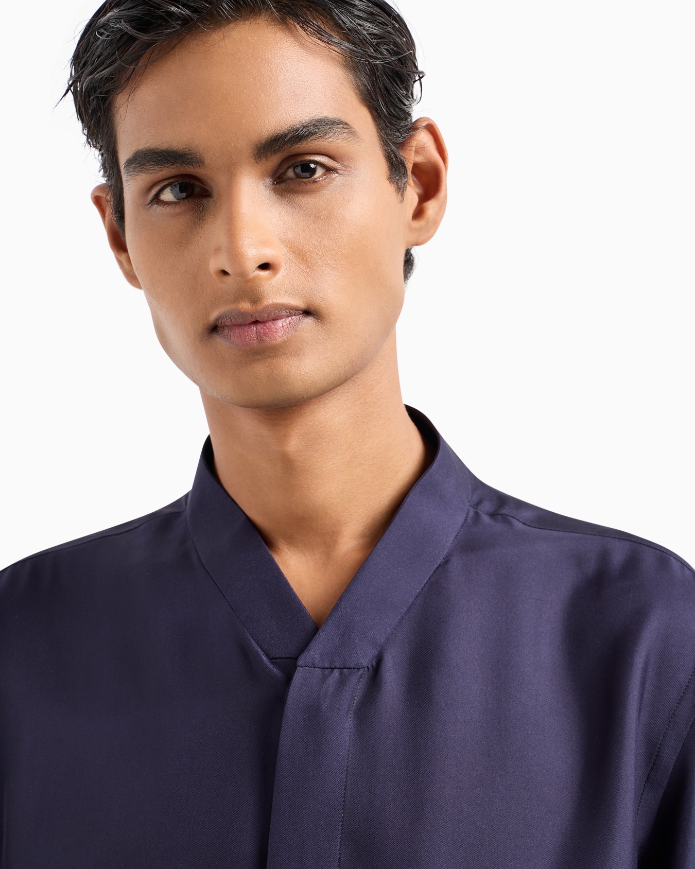 Giorgio's regular-fit silk twill shirt Slide 5