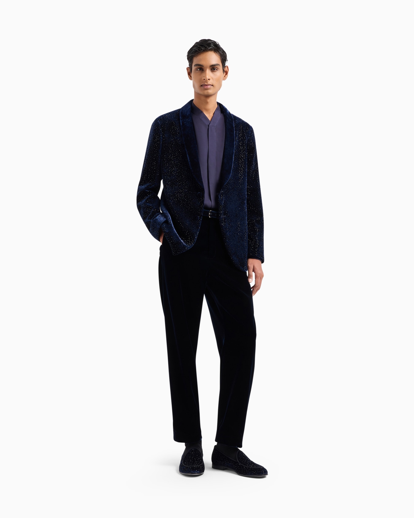 Giorgio's regular-fit silk twill shirt Slide 2