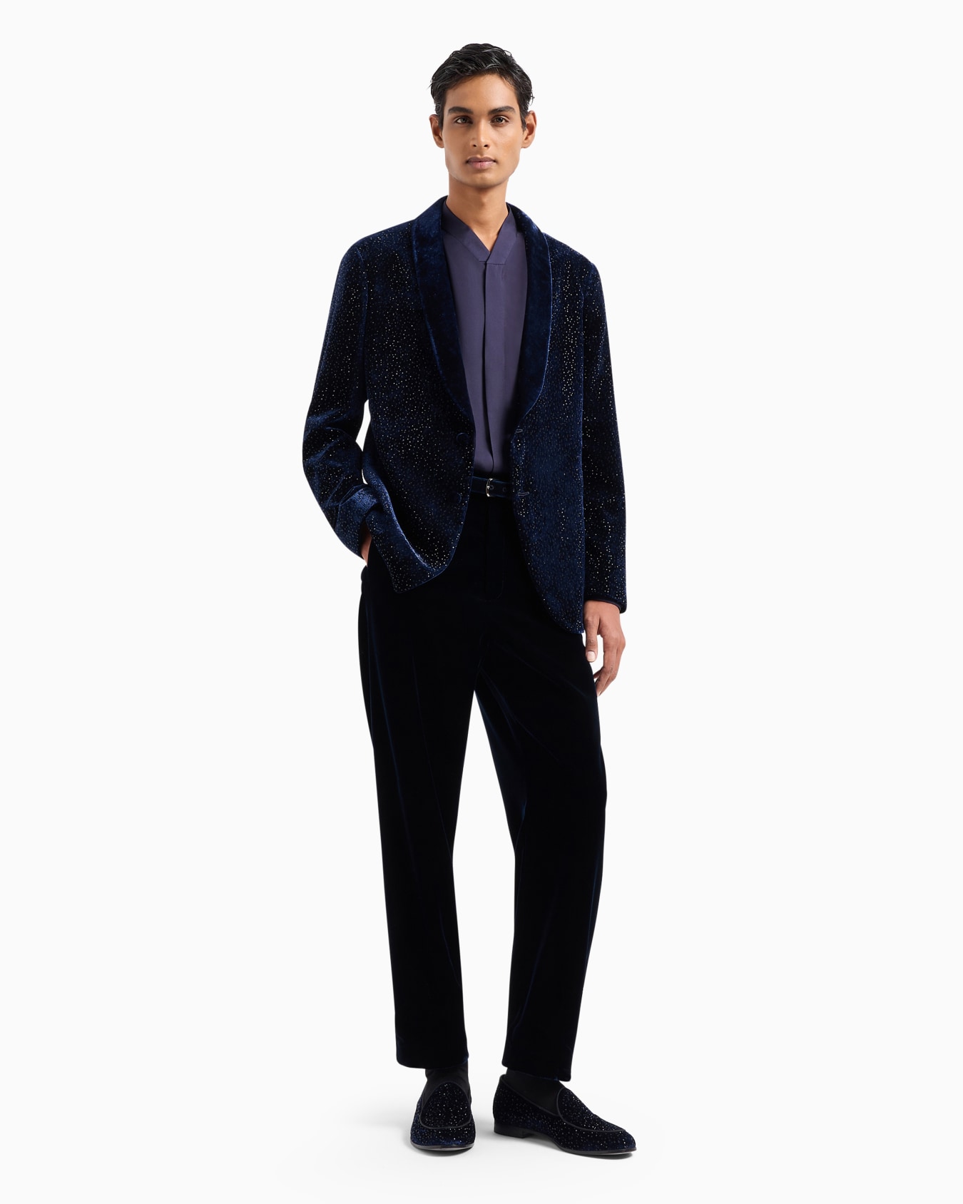 Giorgio's regular-fit silk twill shirt Slide 3