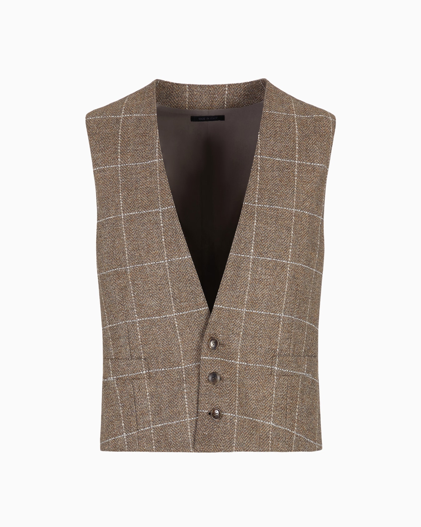 Single-breasted waistcoat in a wool and viscose canneté Slide 0