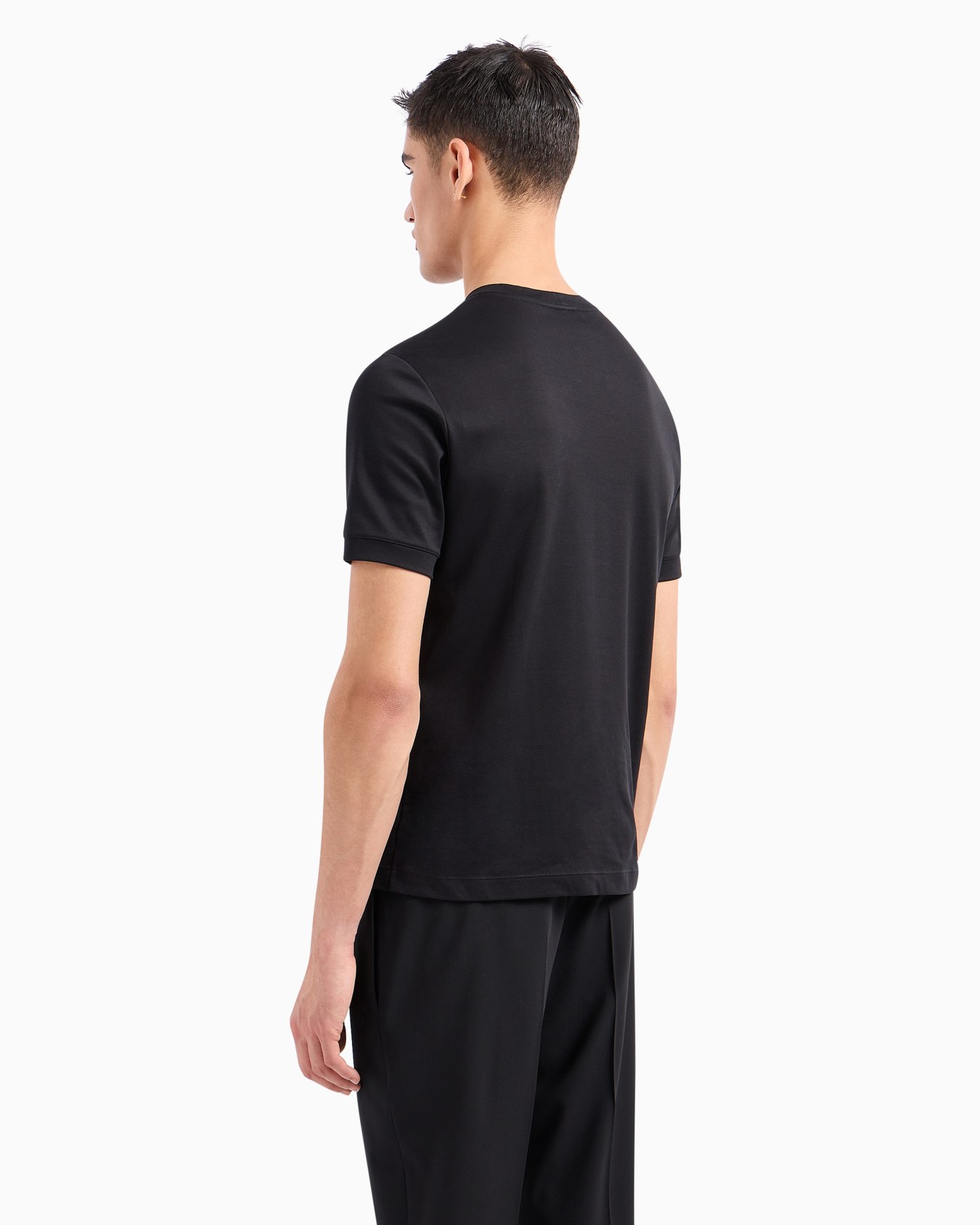 Giorgio's crew-neck cotton-jersey T-shirt with crystal embroidery Slide 3