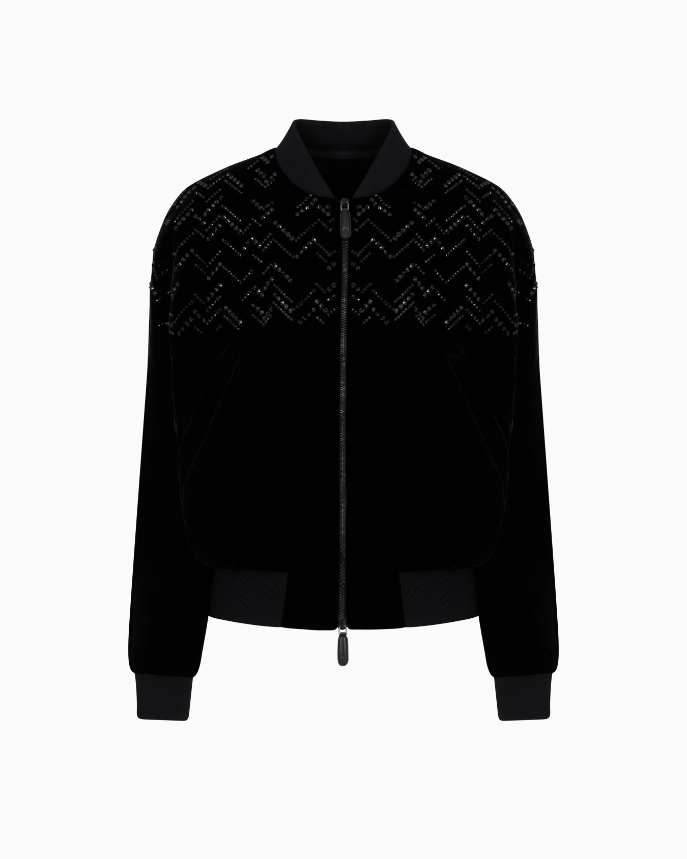 Giorgio's Bomber in velluto con strass applicati Slide 0