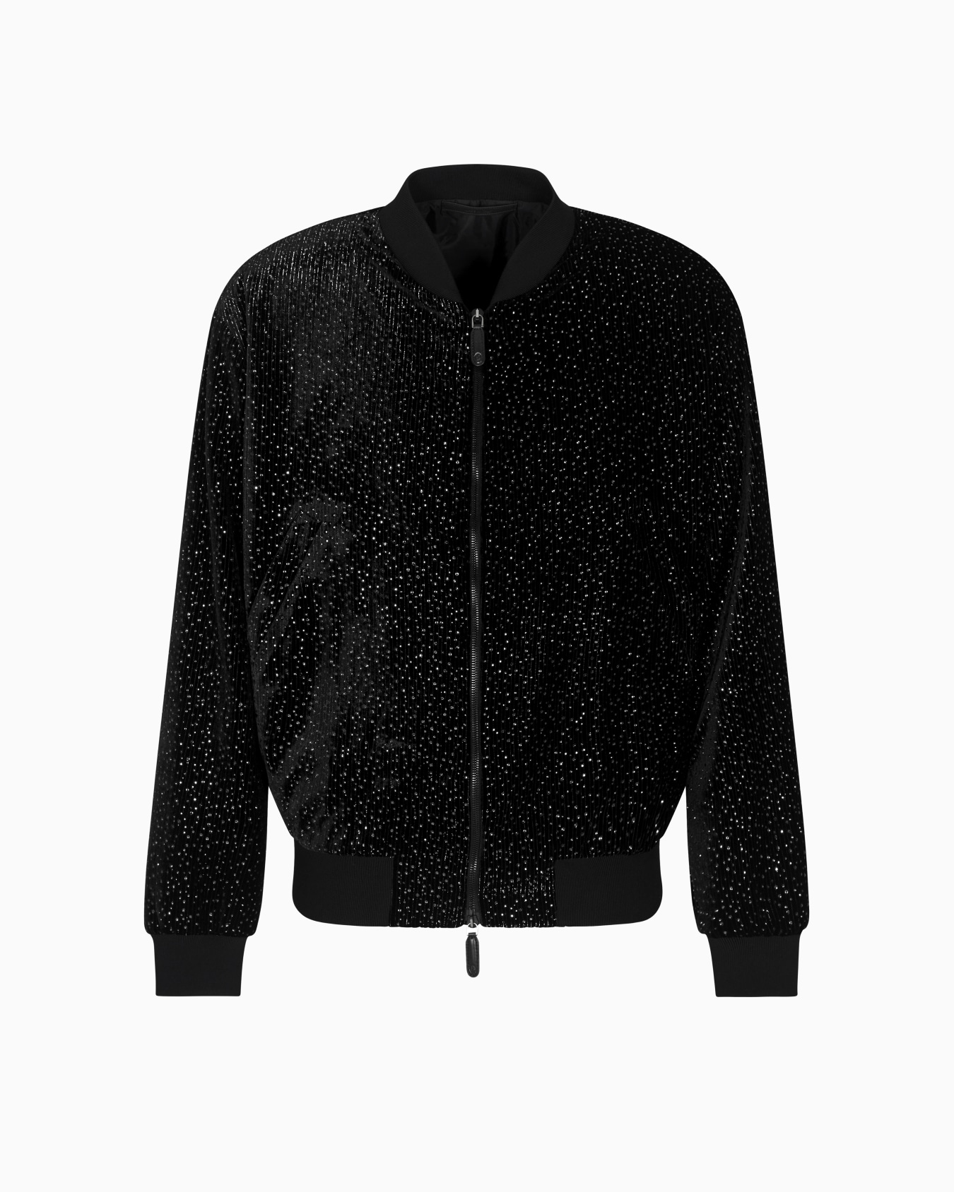 Lurex-pinstripe velvet blouson Slide 0
