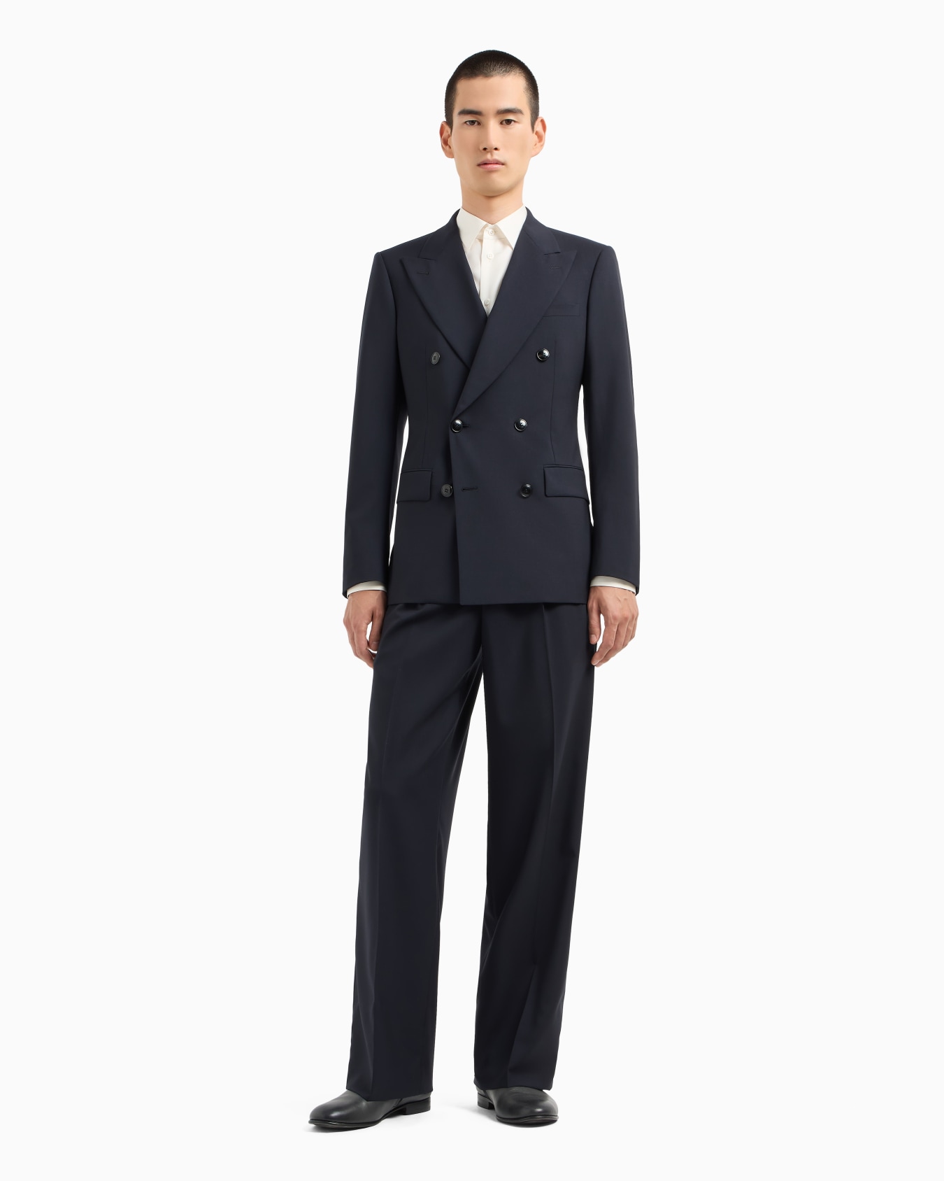 Virgin wool and cashmere double-breasted Royal line suit Slide 1