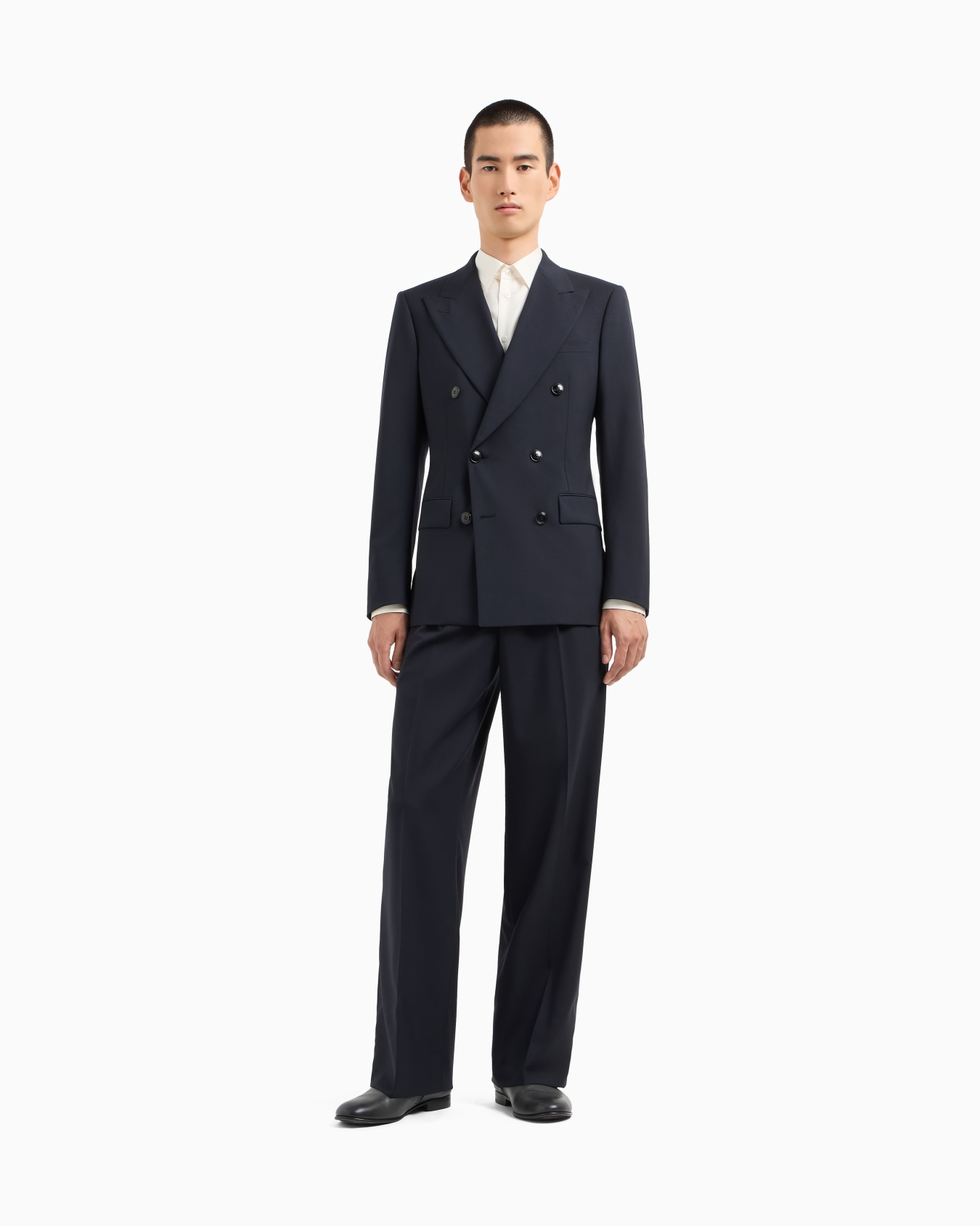 Virgin wool and cashmere double-breasted Royal line suit Slide 3