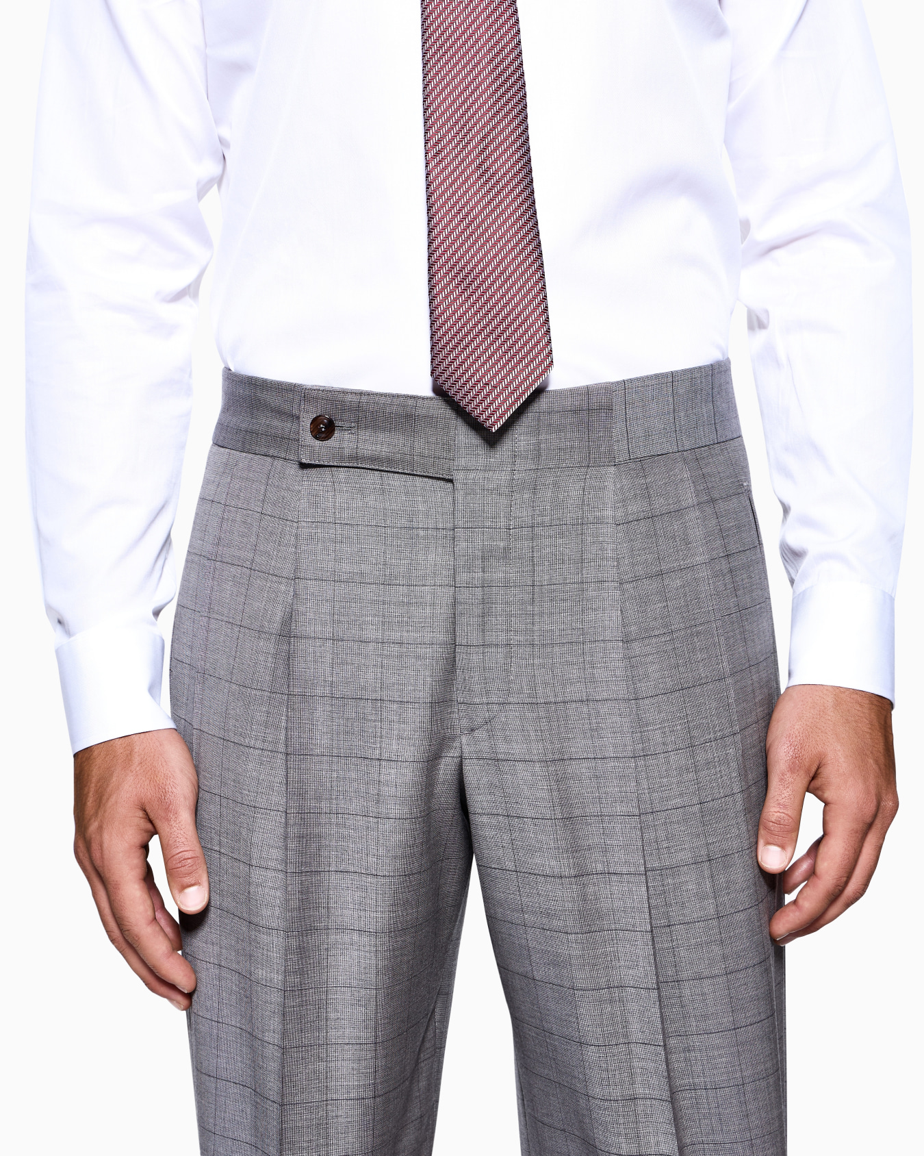 Royal Line double-breasted suit in windowpane check virgin wool Slide 4