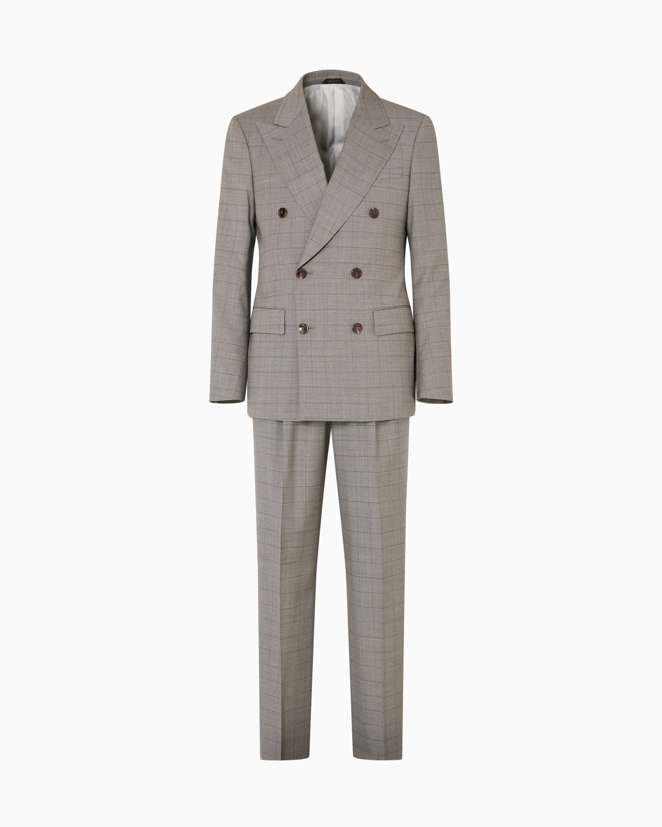 Royal Line double-breasted suit in windowpane check virgin wool Slide 0