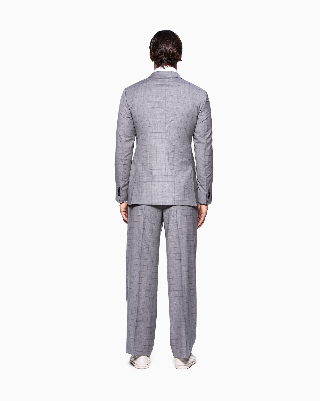 Royal Line double-breasted suit in windowpane check virgin wool Slide 2