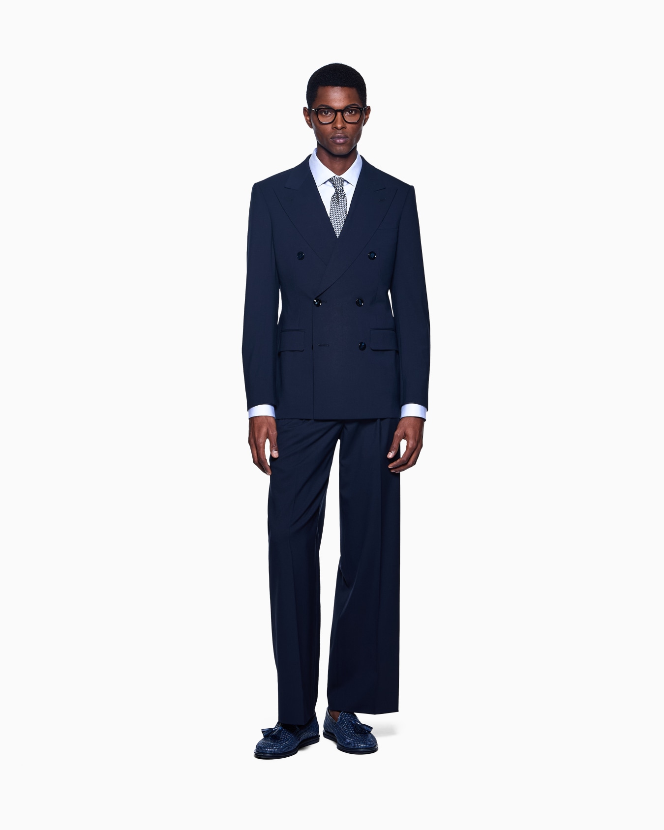 Royal Line stretch virgin wool double-breasted suit Slide 1