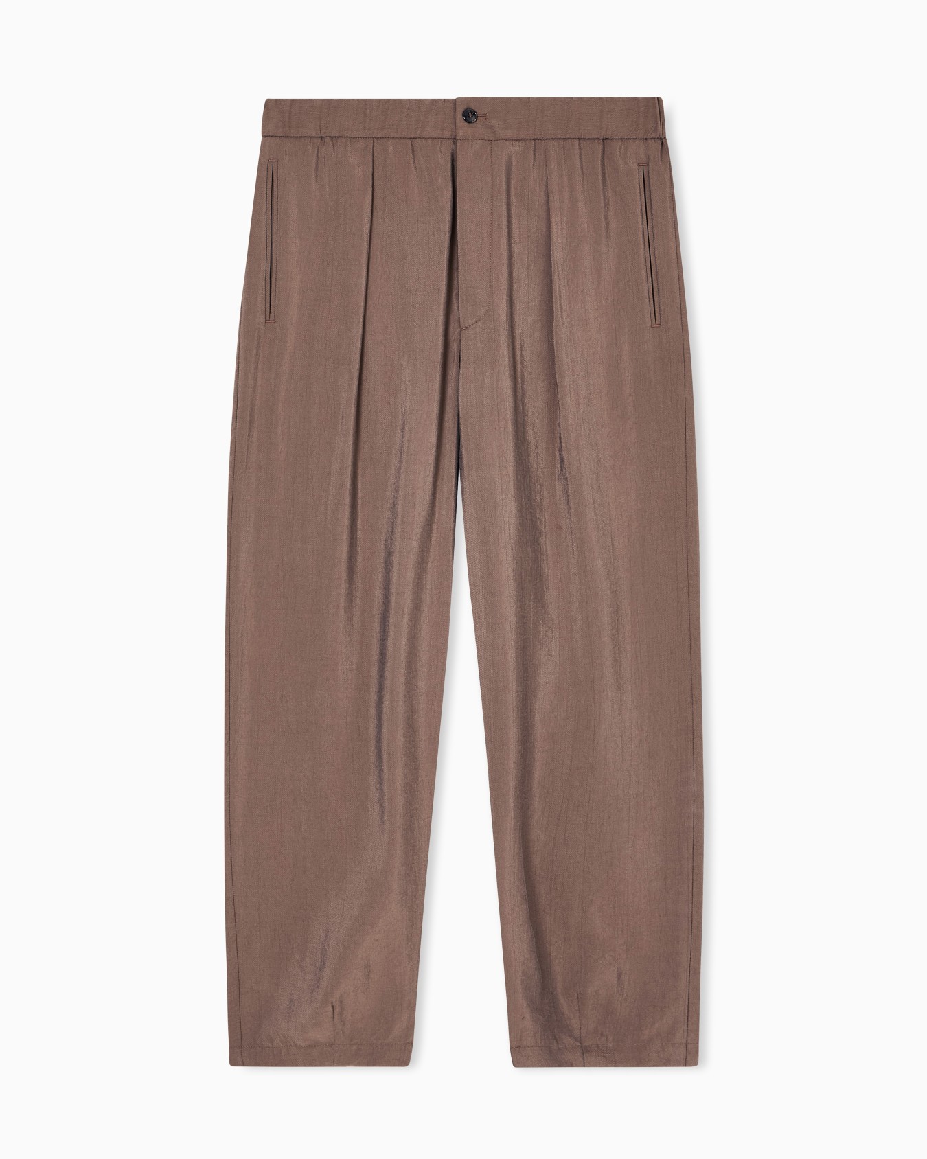 Pantaloni a una pince in misto seta lavata Slide 0