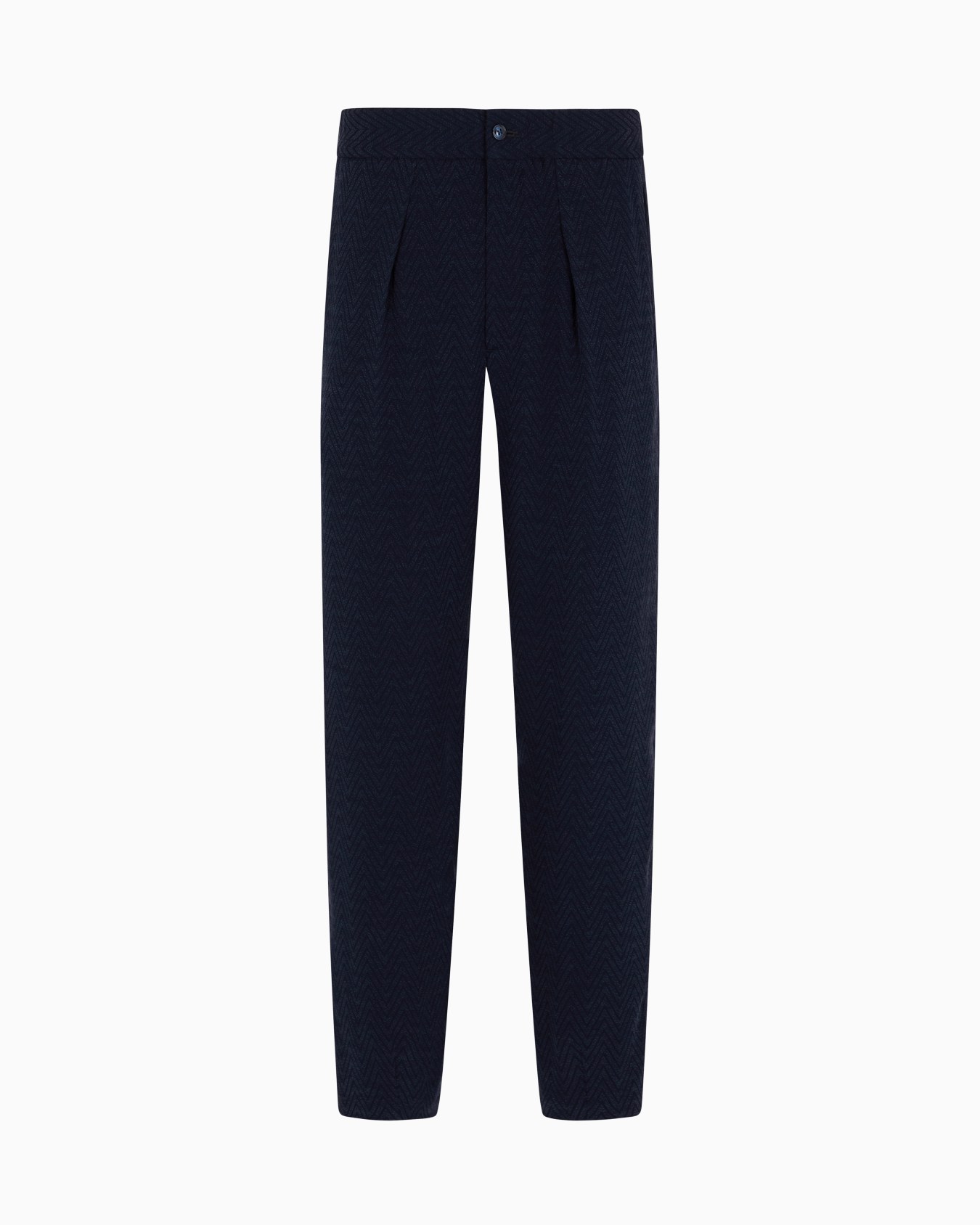 Pantalon à une pince en cupro et viscose chevron Diapositive 0