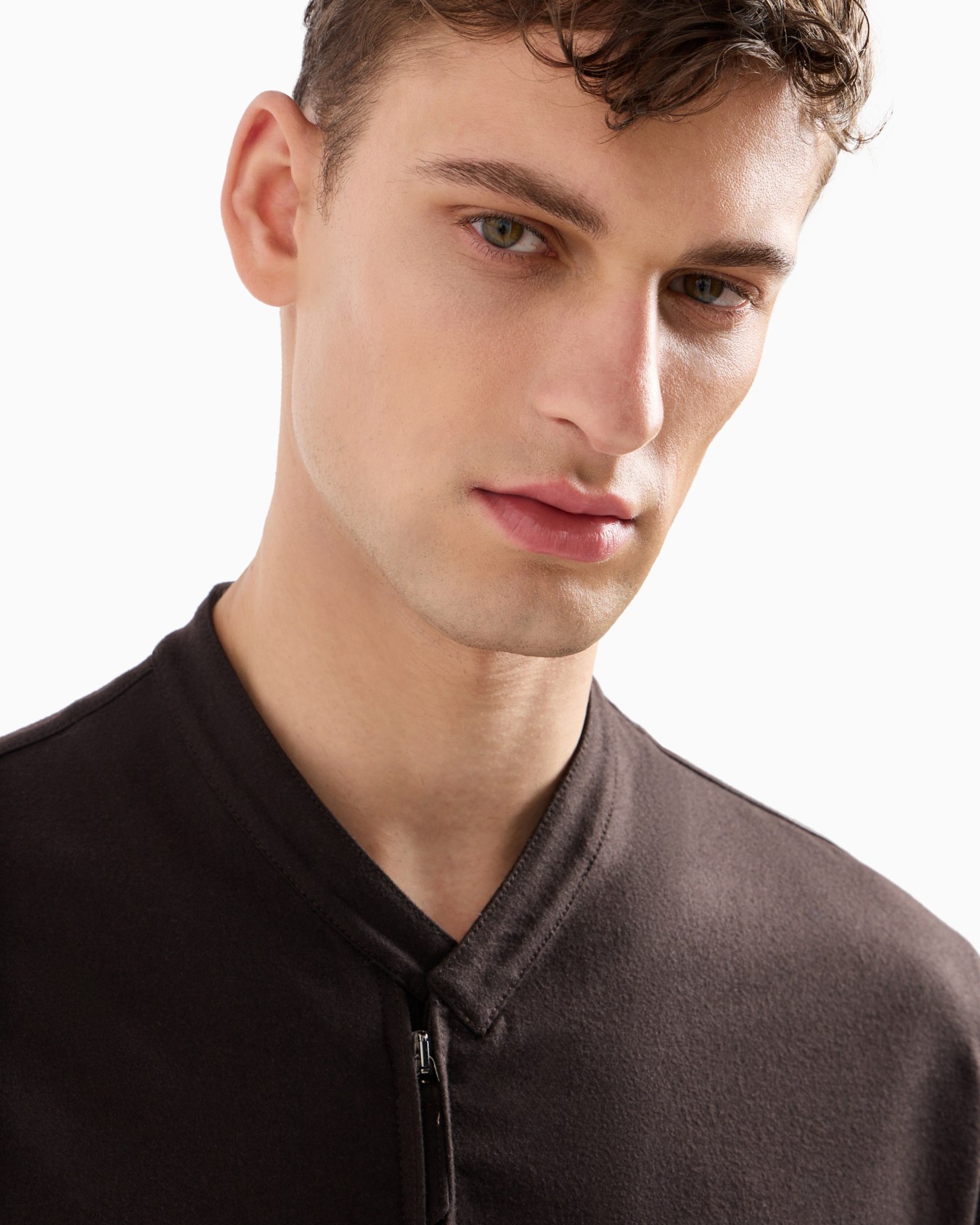 Giacca camicia con zip in drap di cashmere Slide 5