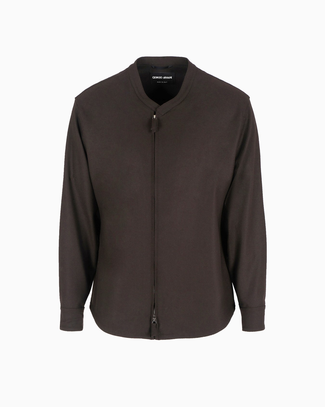 Giacca camicia con zip in drap di cashmere Slide 0