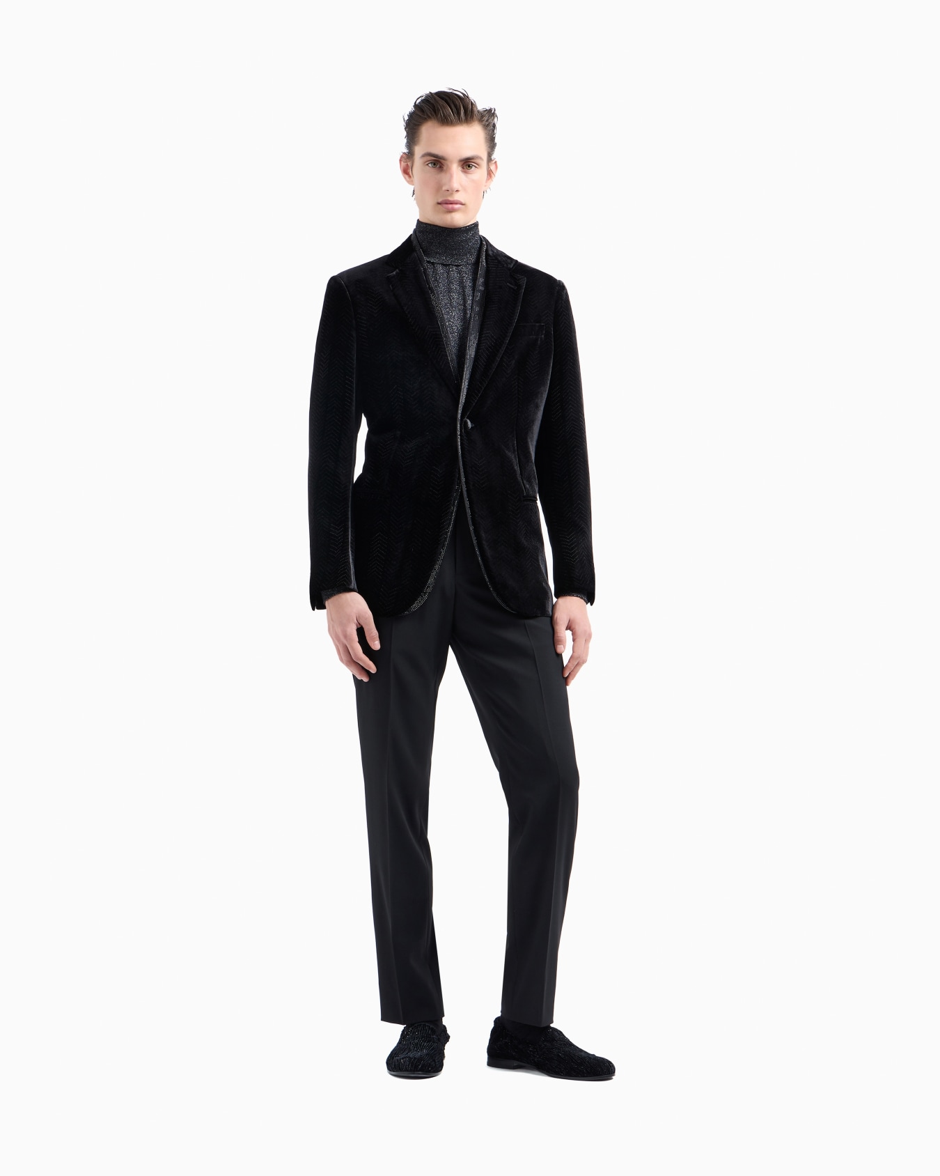 Giorgio’s rollneck jumper in cashmere, silk and lurex Slide 2