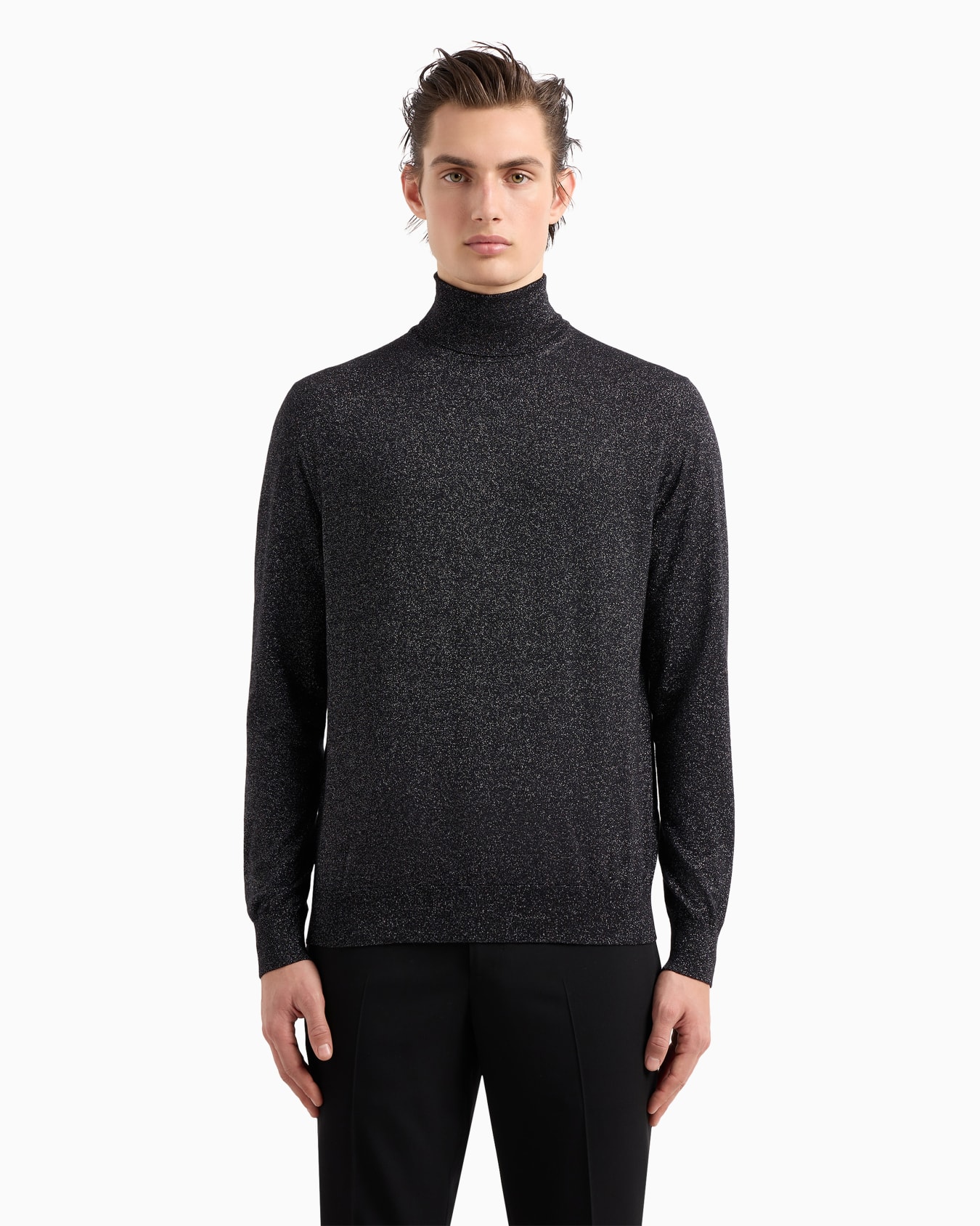Giorgio’s rollneck jumper in cashmere, silk and lurex Slide 4