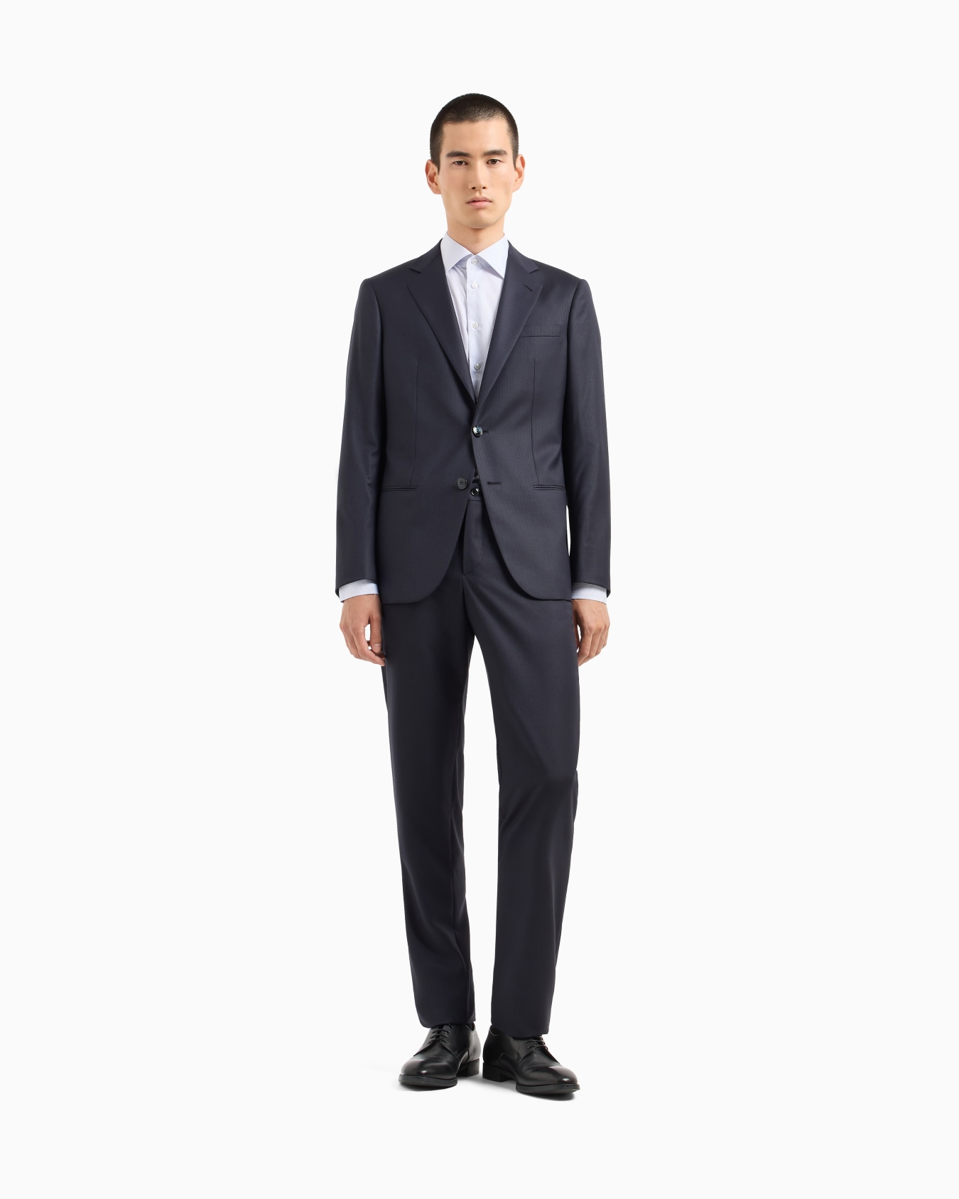 Soho line single-breasted suit in a virgin wool canneté-effect jacquard weave Slide 3