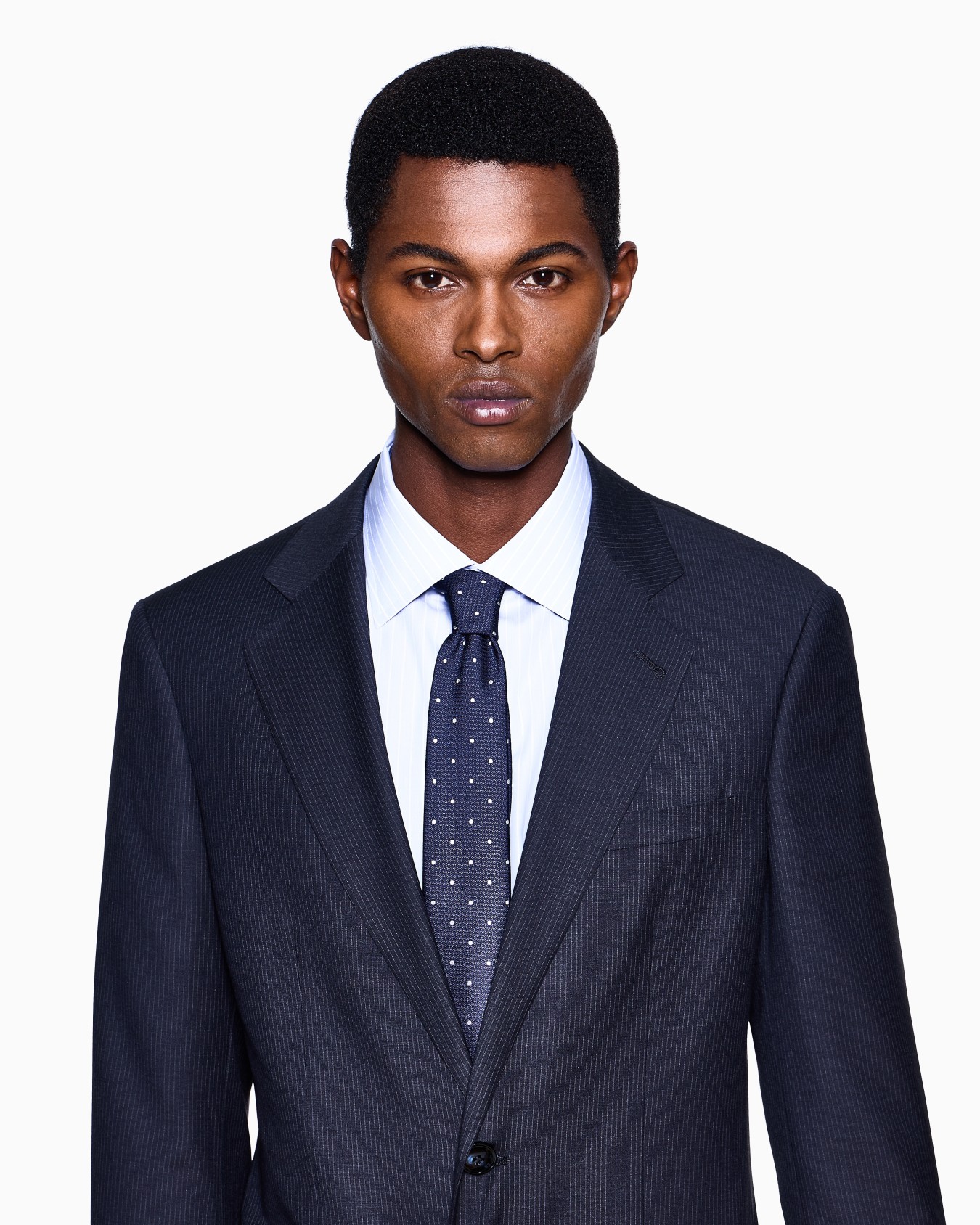 Single-breasted Soho Line suit in micro-pinstriped virgin wool Slide 3