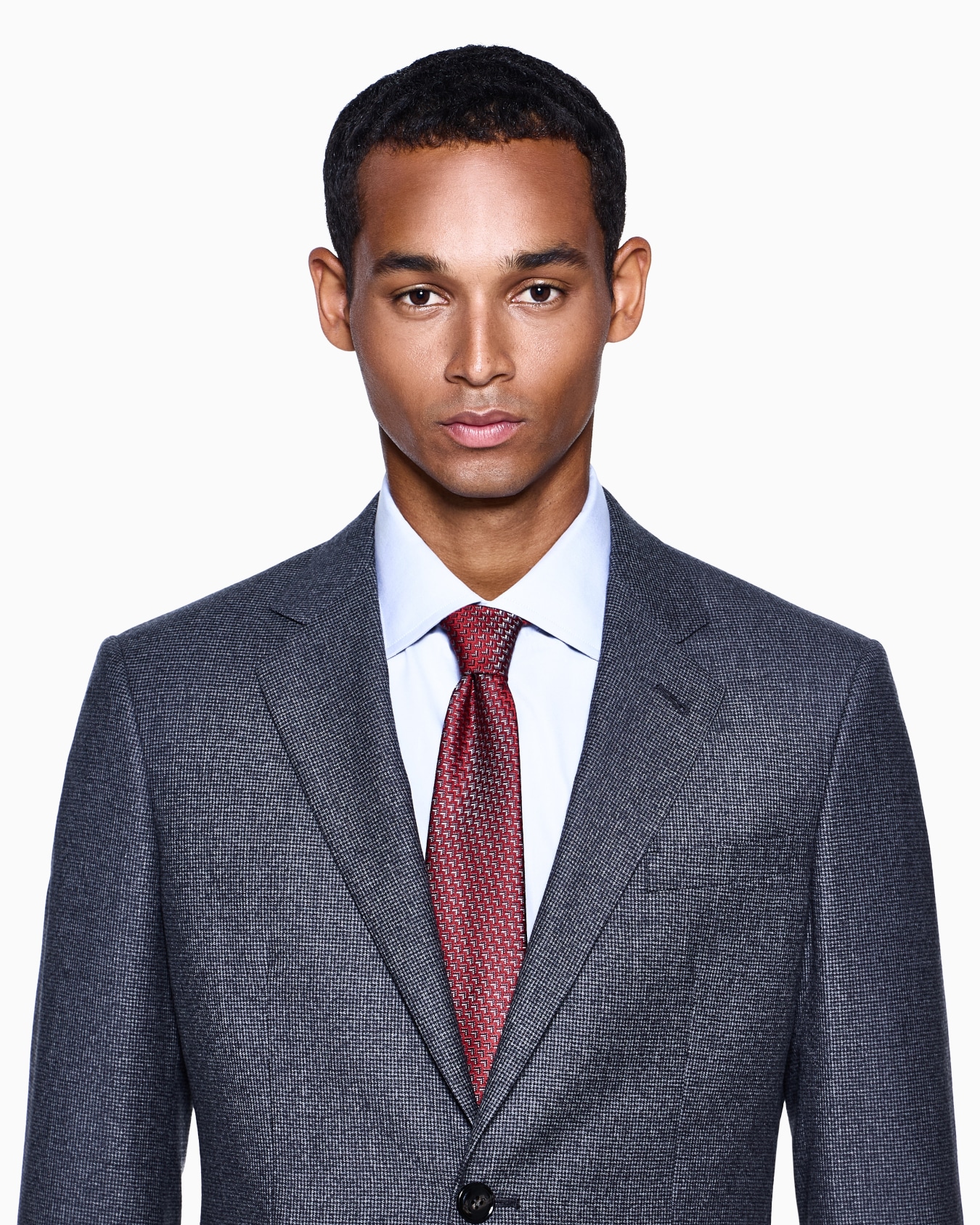 Soho Line single-breasted suit in virgin wool with a houndstooth motif Slide 3