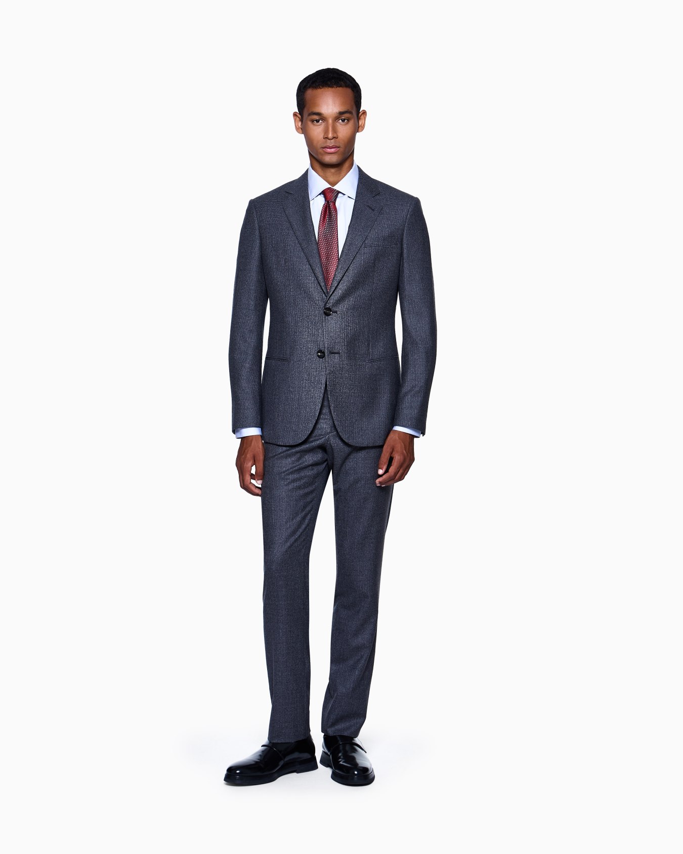 Soho Line single-breasted suit in virgin wool with a houndstooth motif Slide 1