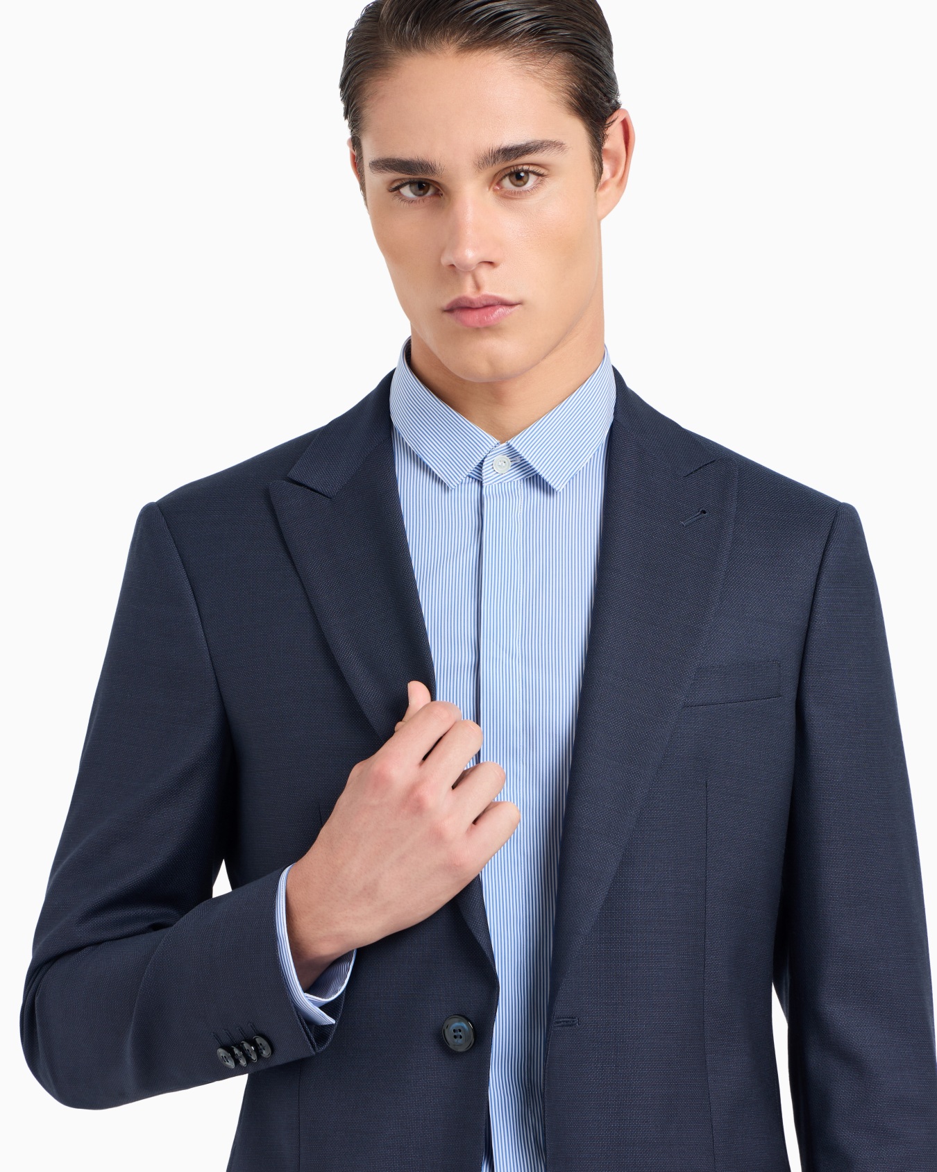 Soho Line single-breasted suit in pinpoint-effect virgin wool Slide 4