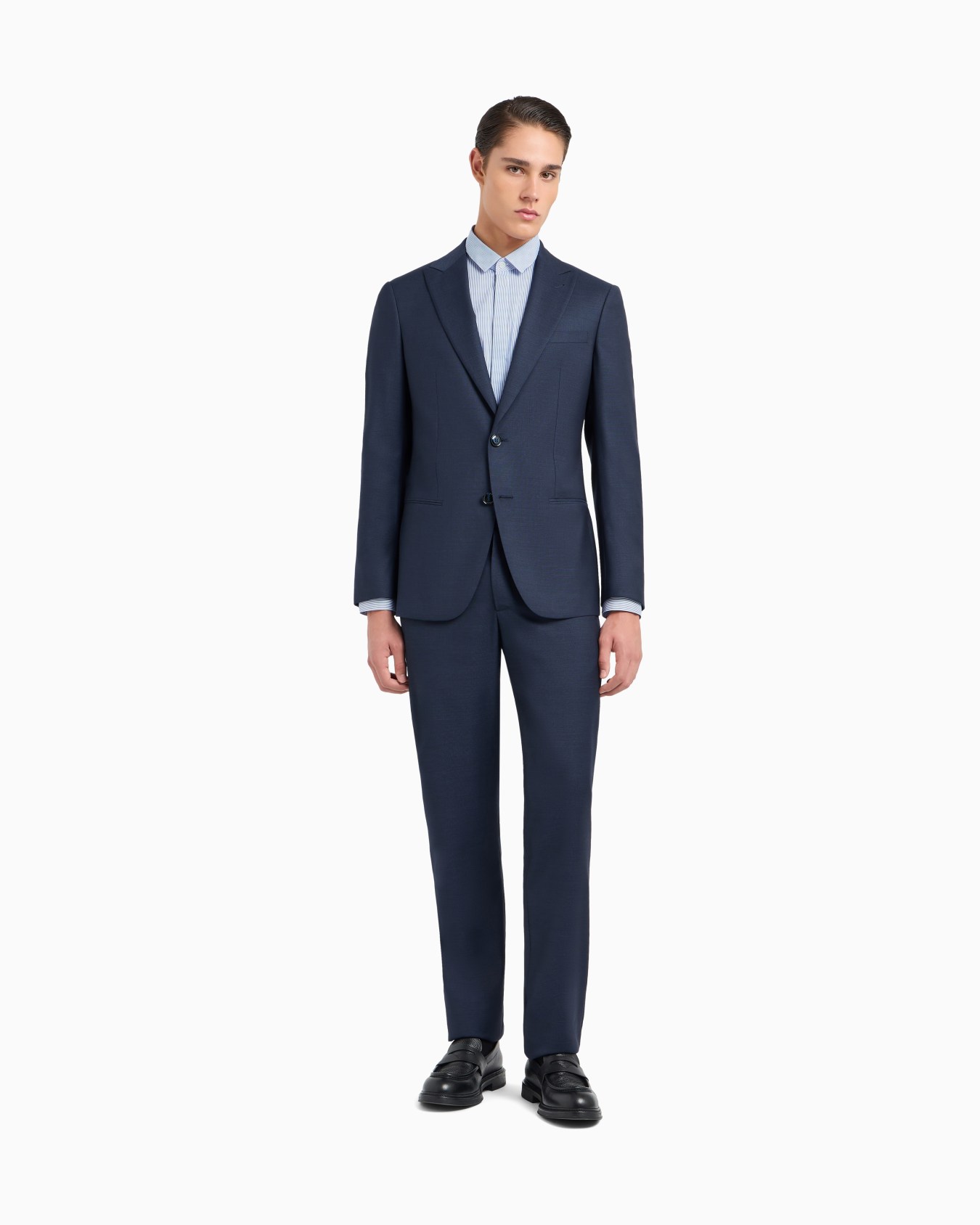 Soho Line single-breasted suit in pinpoint-effect virgin wool Slide 3