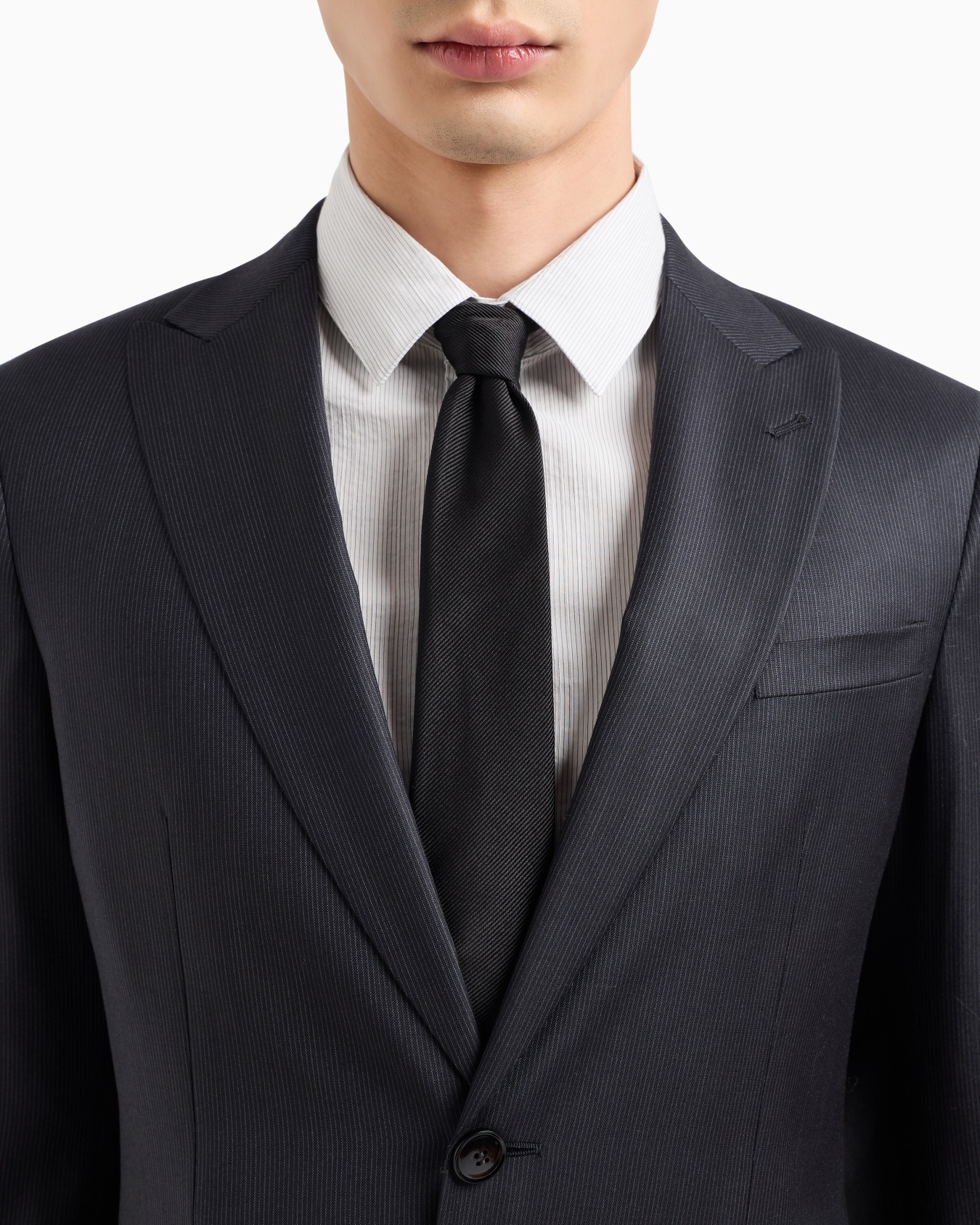 Soho Line, single-breasted, micro-pinstriped wool suit Slide 3
