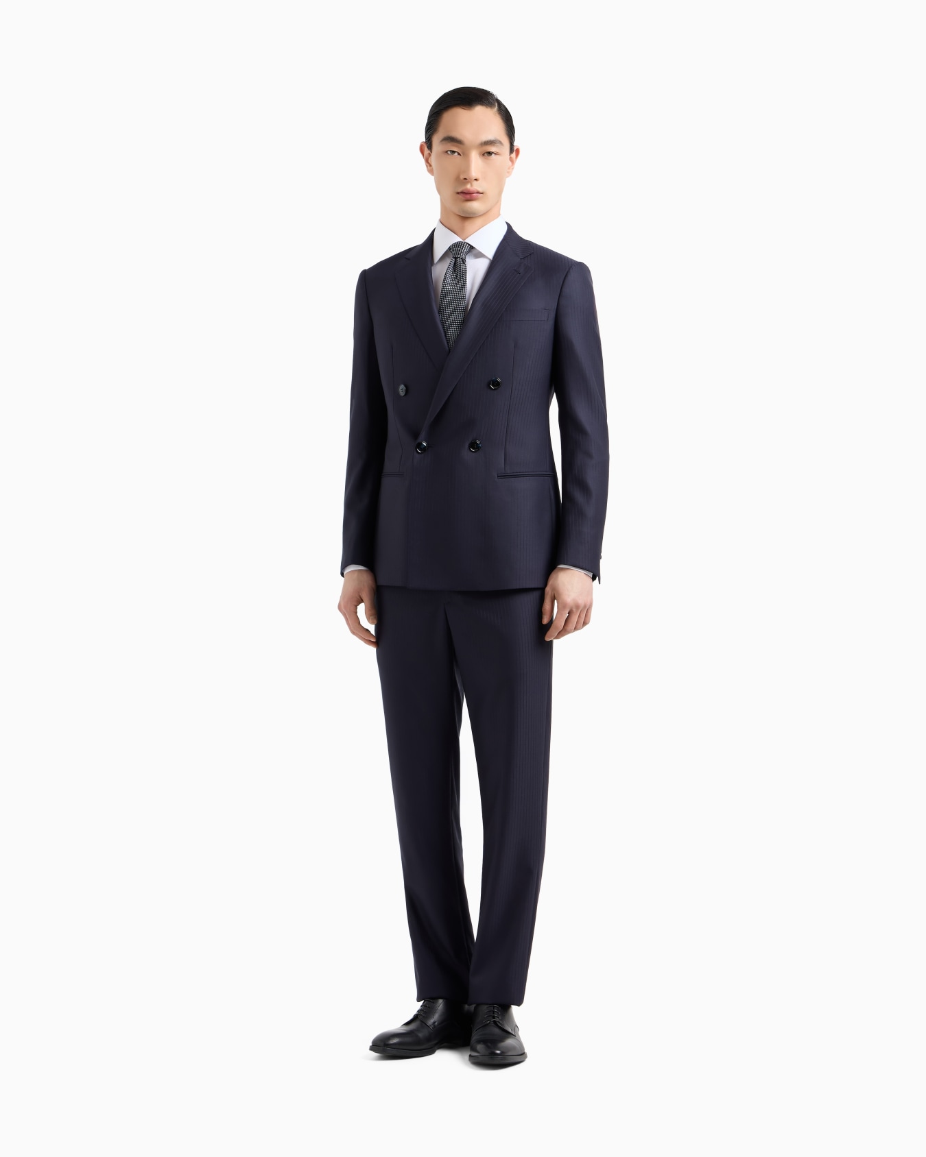 Soho Line double-breasted pinstriped suit in virgin wool Slide 1