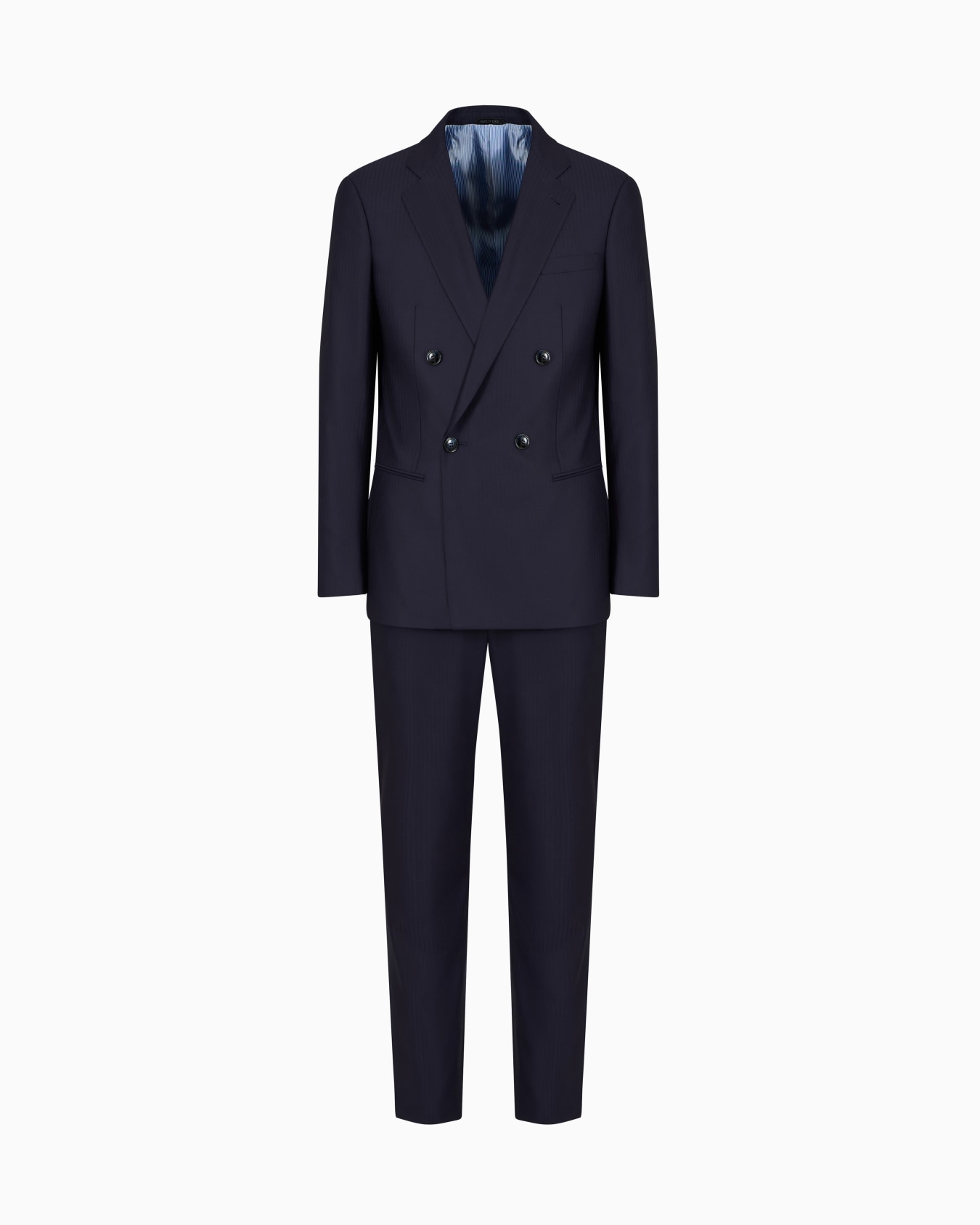 Soho Line double-breasted pinstriped suit in virgin wool Slide 0