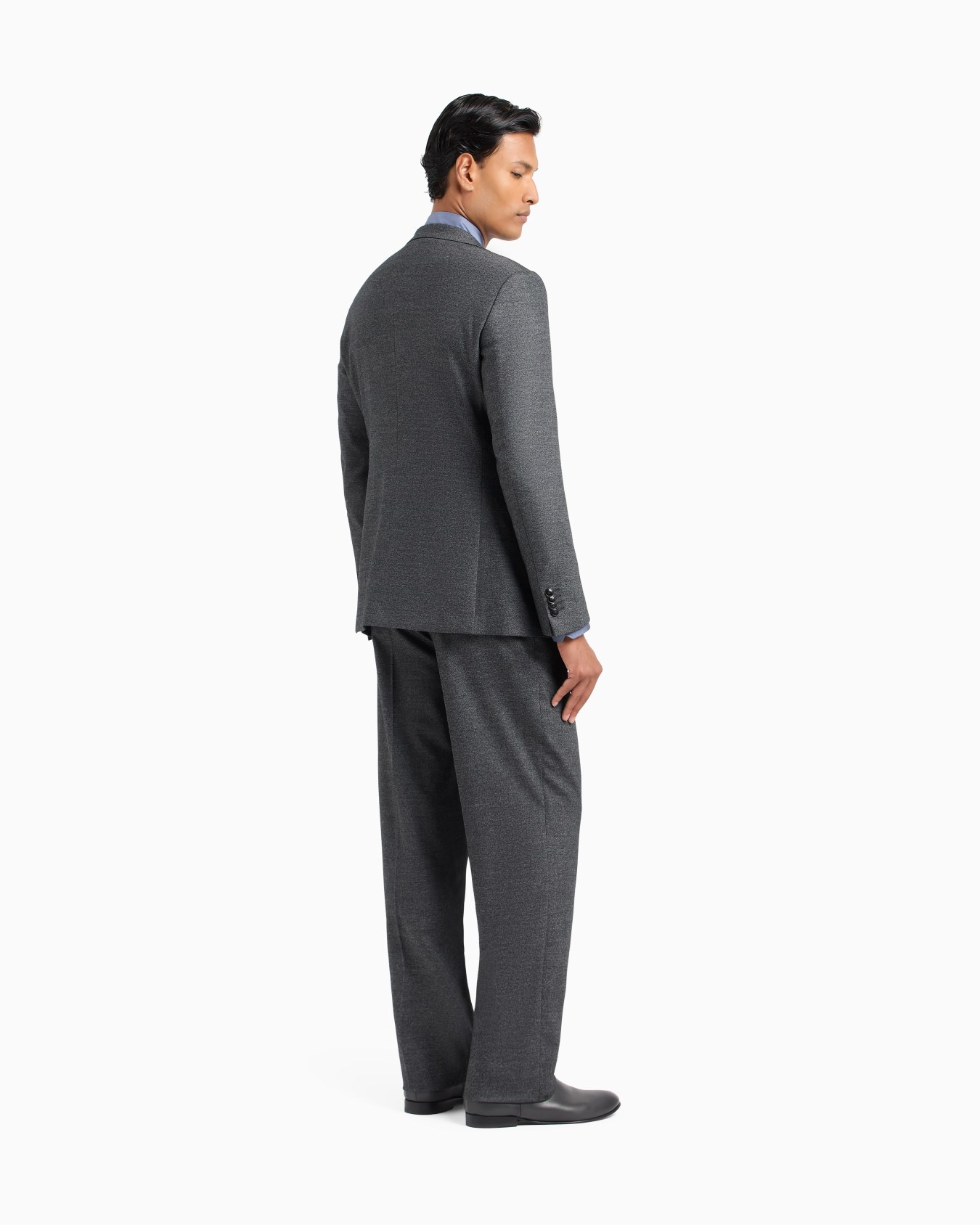Soho Line single-breasted suit in denim-effect virgin wool and cashmere Slide 2