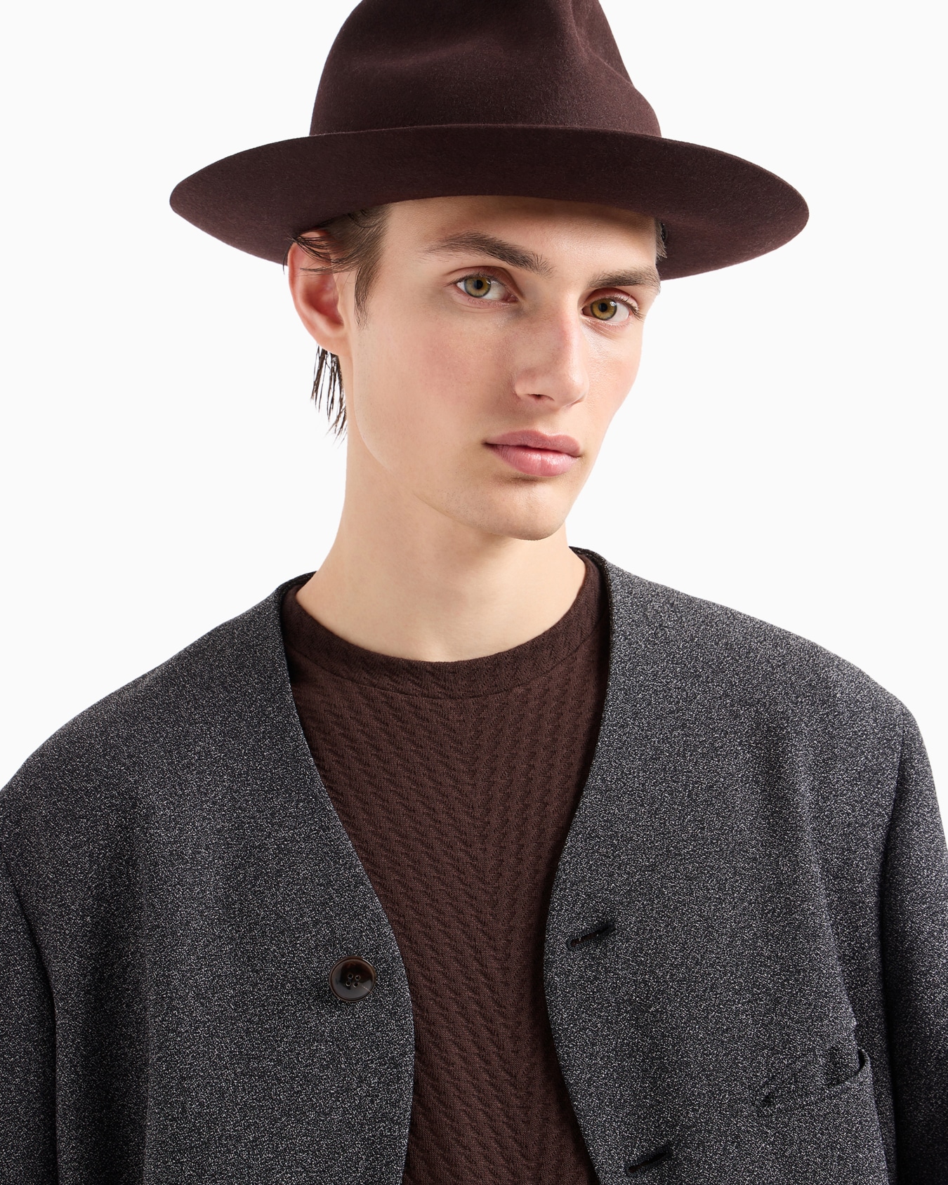 Gere line single-breasted jacket in a viscose-blend crêpe Slide 5
