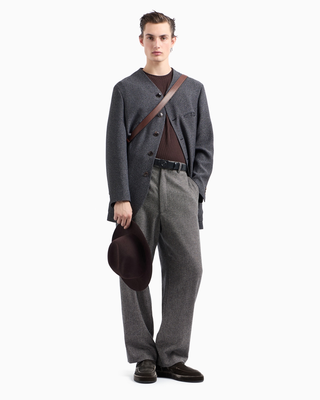 Gere line single-breasted jacket in a viscose-blend crêpe Slide 4