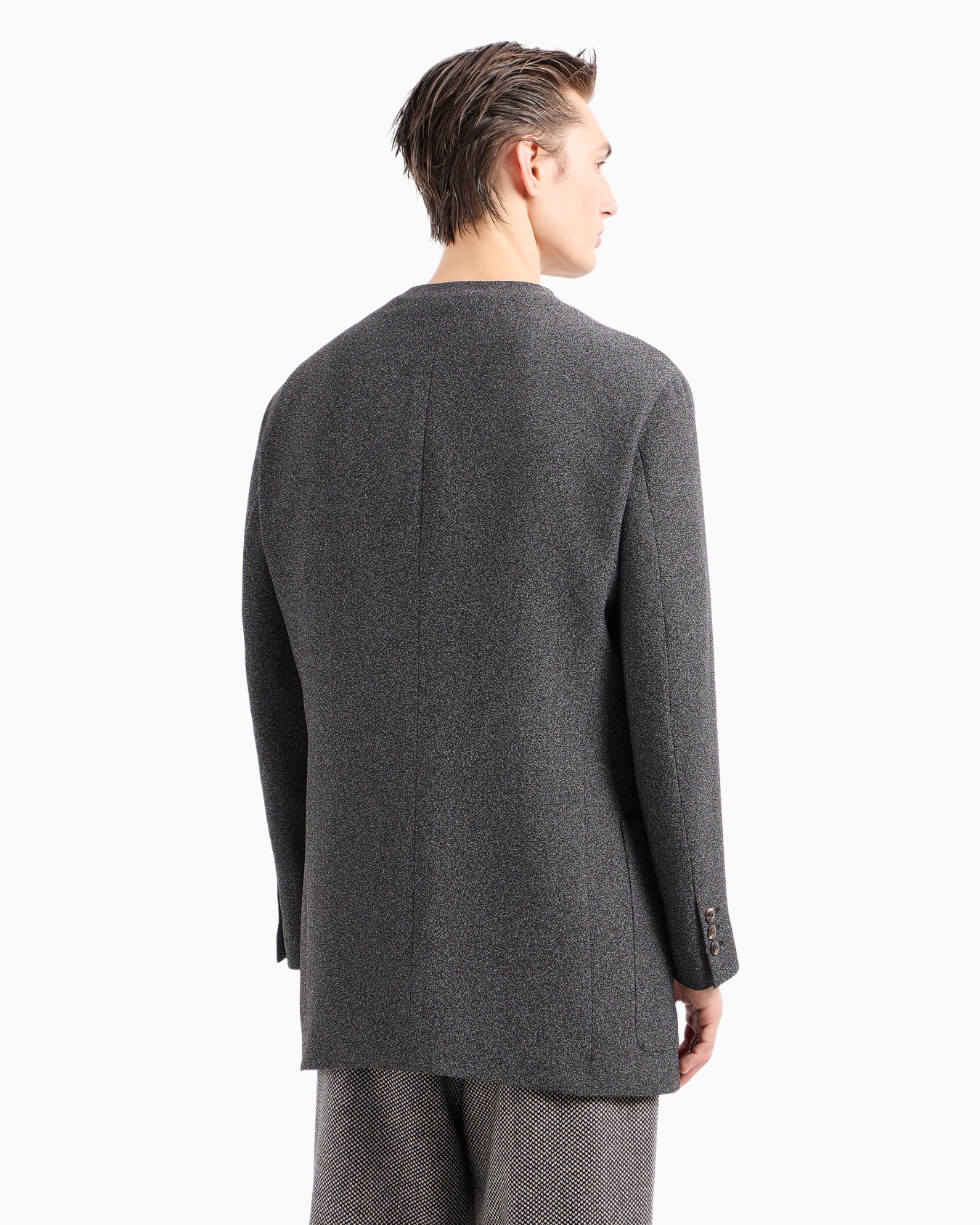 Gere line single-breasted jacket in a viscose-blend crêpe Slide 3