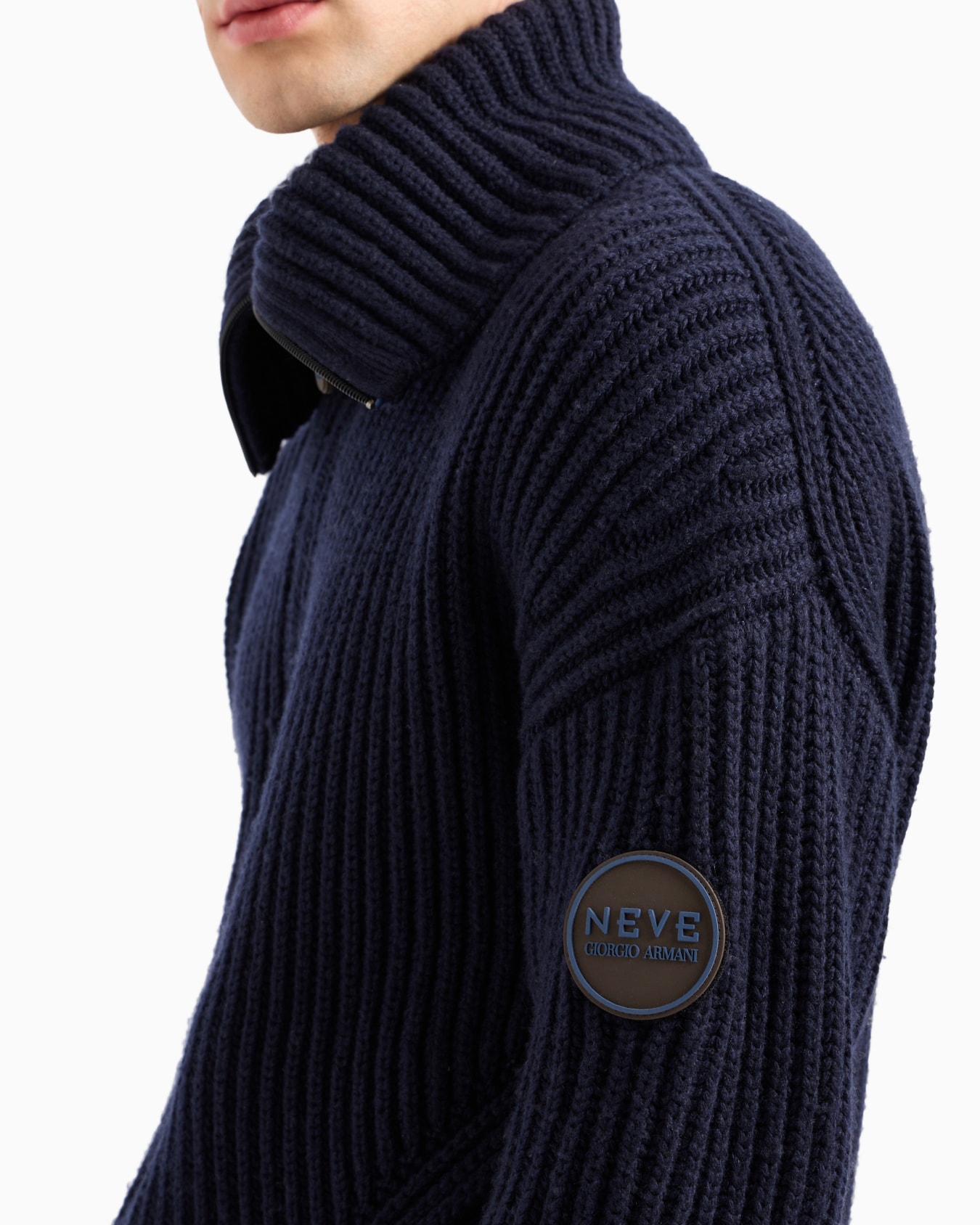 Giorgio Armani Neve ribbed cashmere jumper with zip Slide 6