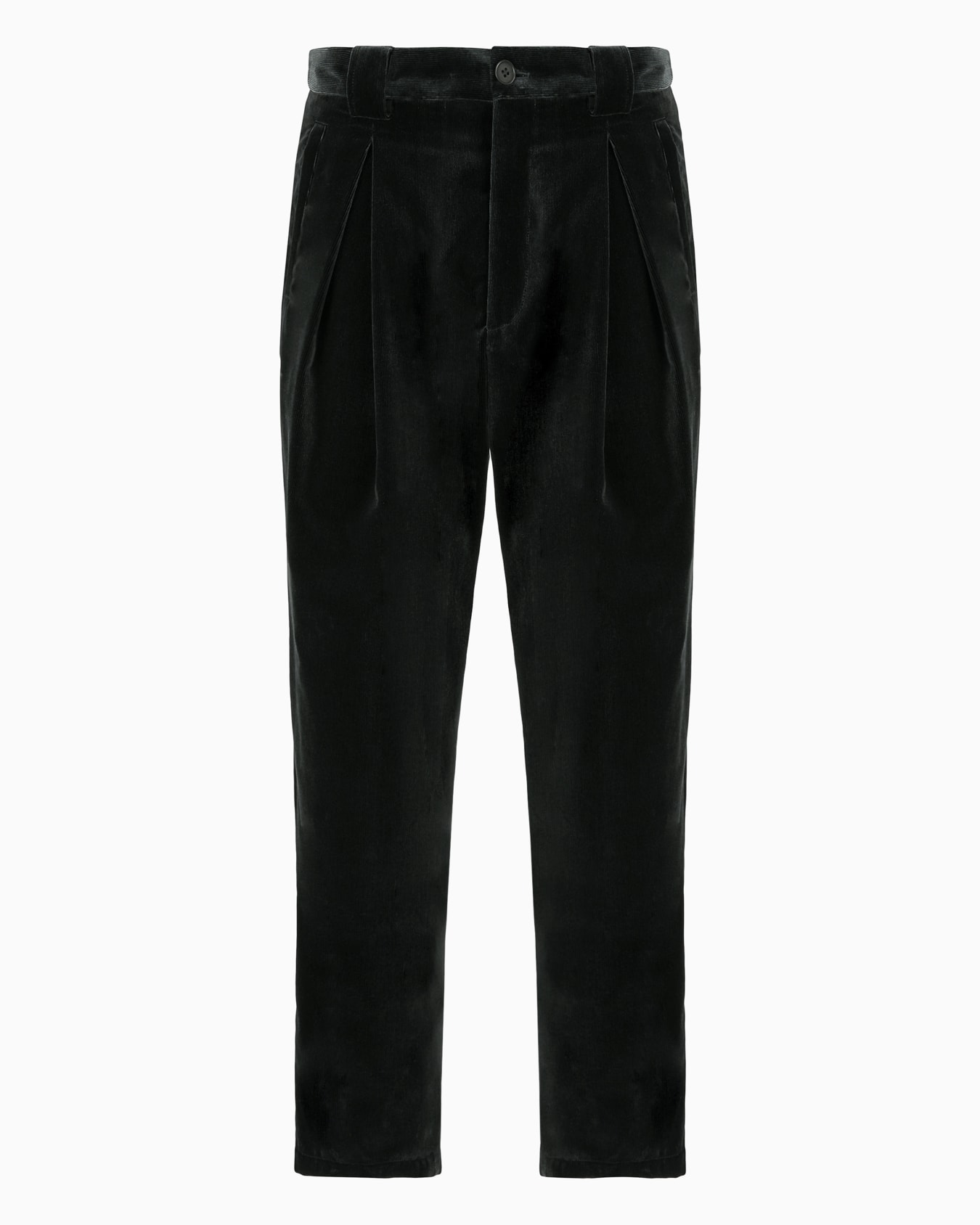 Single-pleat velvet trousers Slide 0