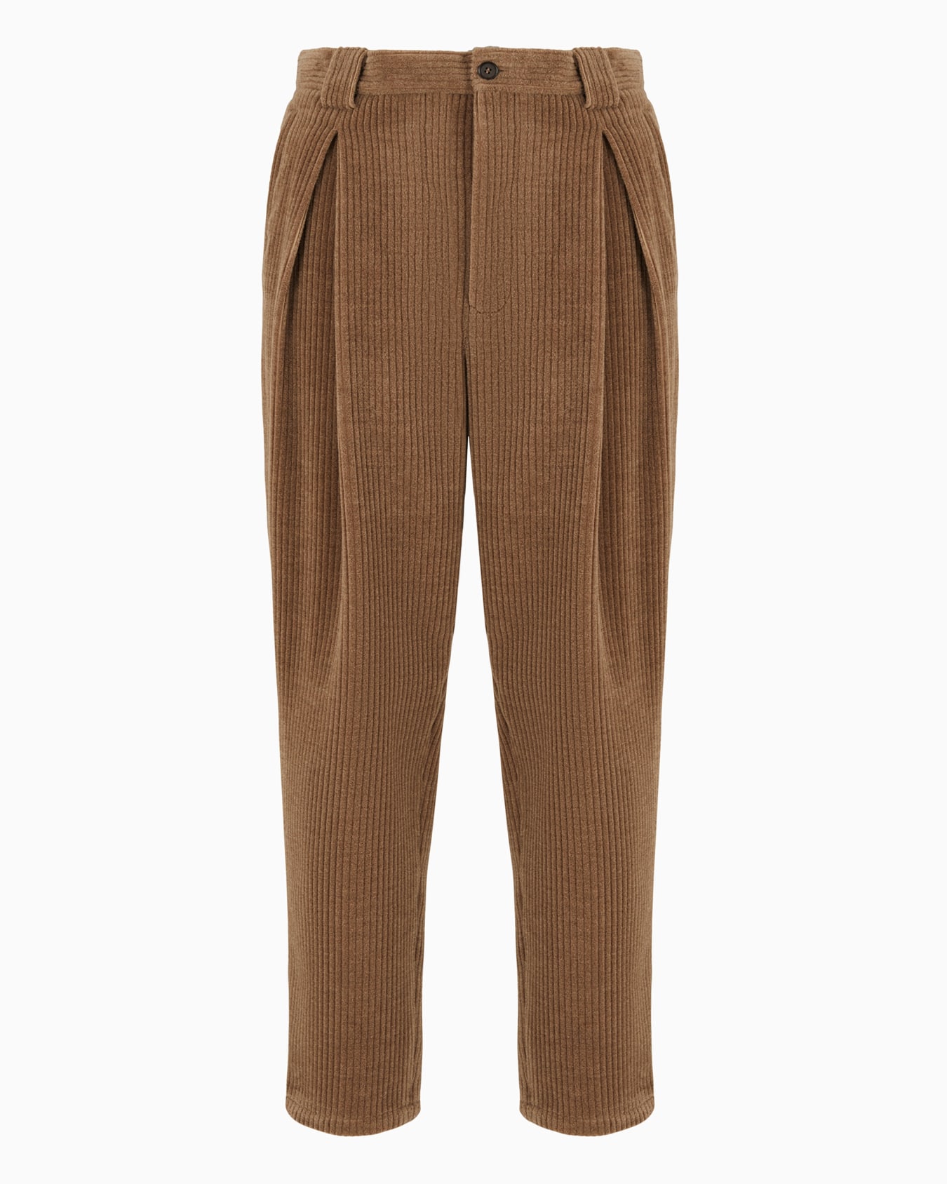 Pantalon à pince simple en velours de laine, alpaga et cachemire Diapositive 0