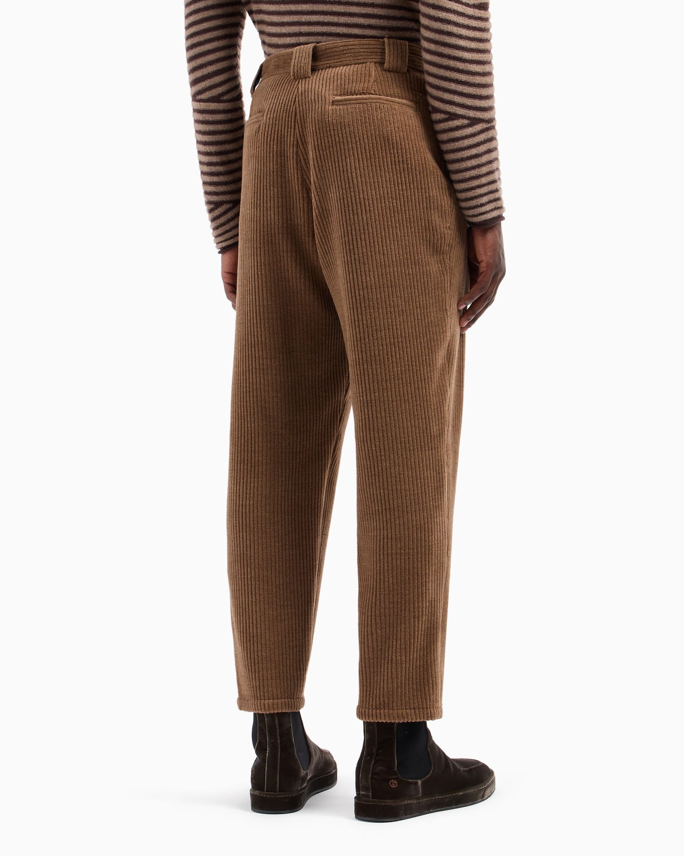 Pantalon à pince simple en velours de laine, alpaga et cachemire Diapositive 3