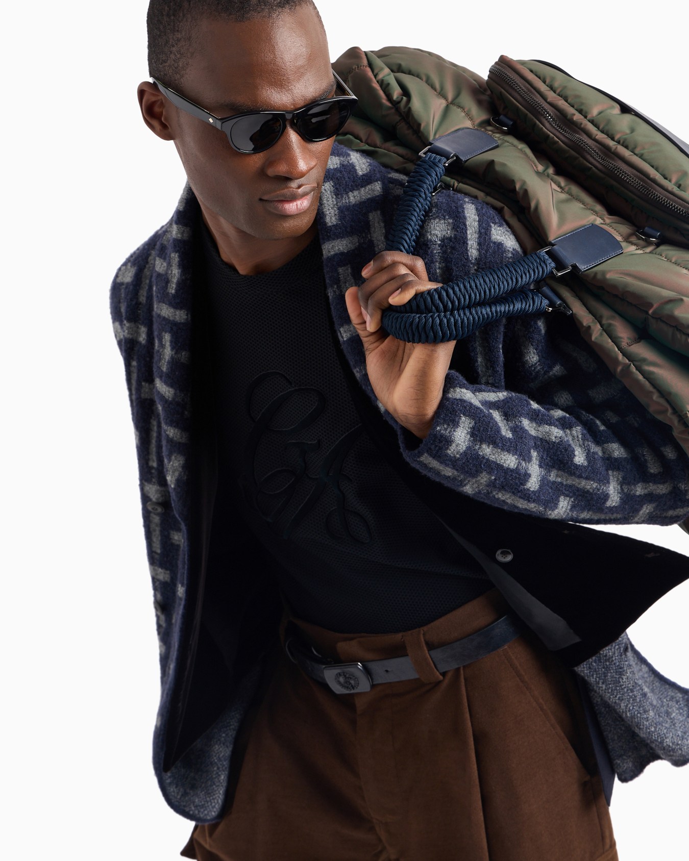 Double-breasted jacket in a jacquard wool blend Slide 5