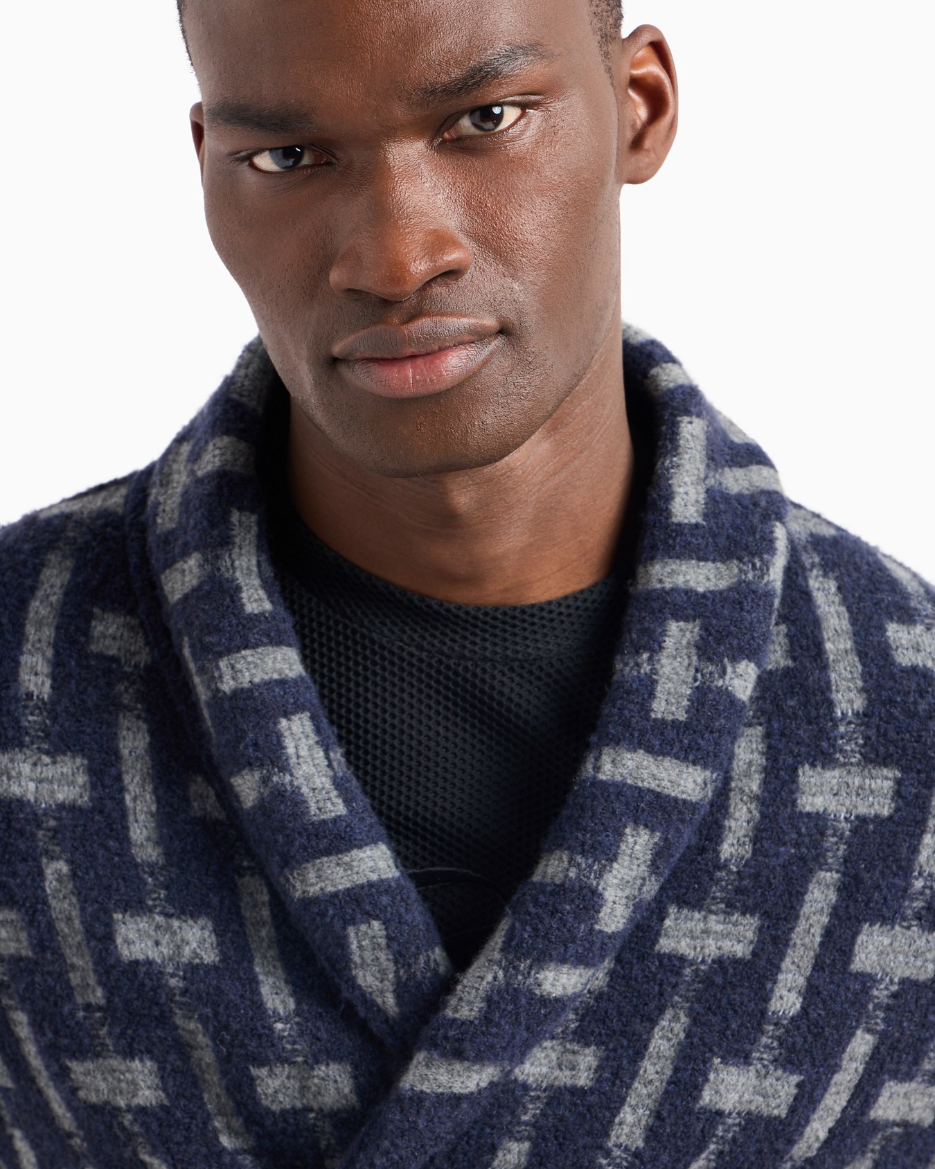 Double-breasted jacket in a jacquard wool blend Slide 6