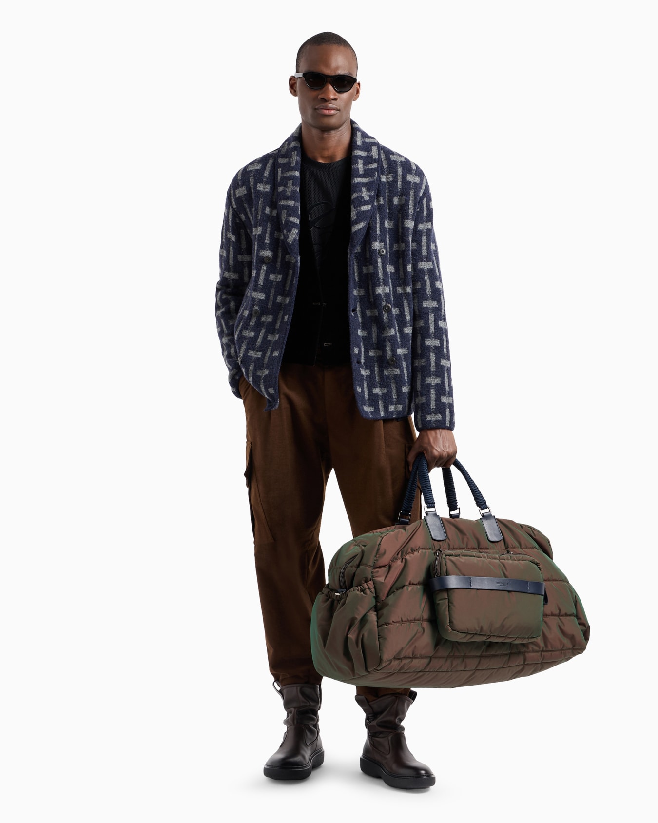 Double-breasted jacket in a jacquard wool blend Slide 4
