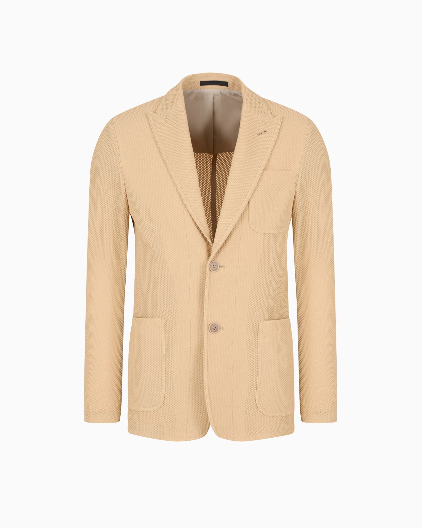 Single-breasted jacket in technical waffle fabric Slide 0