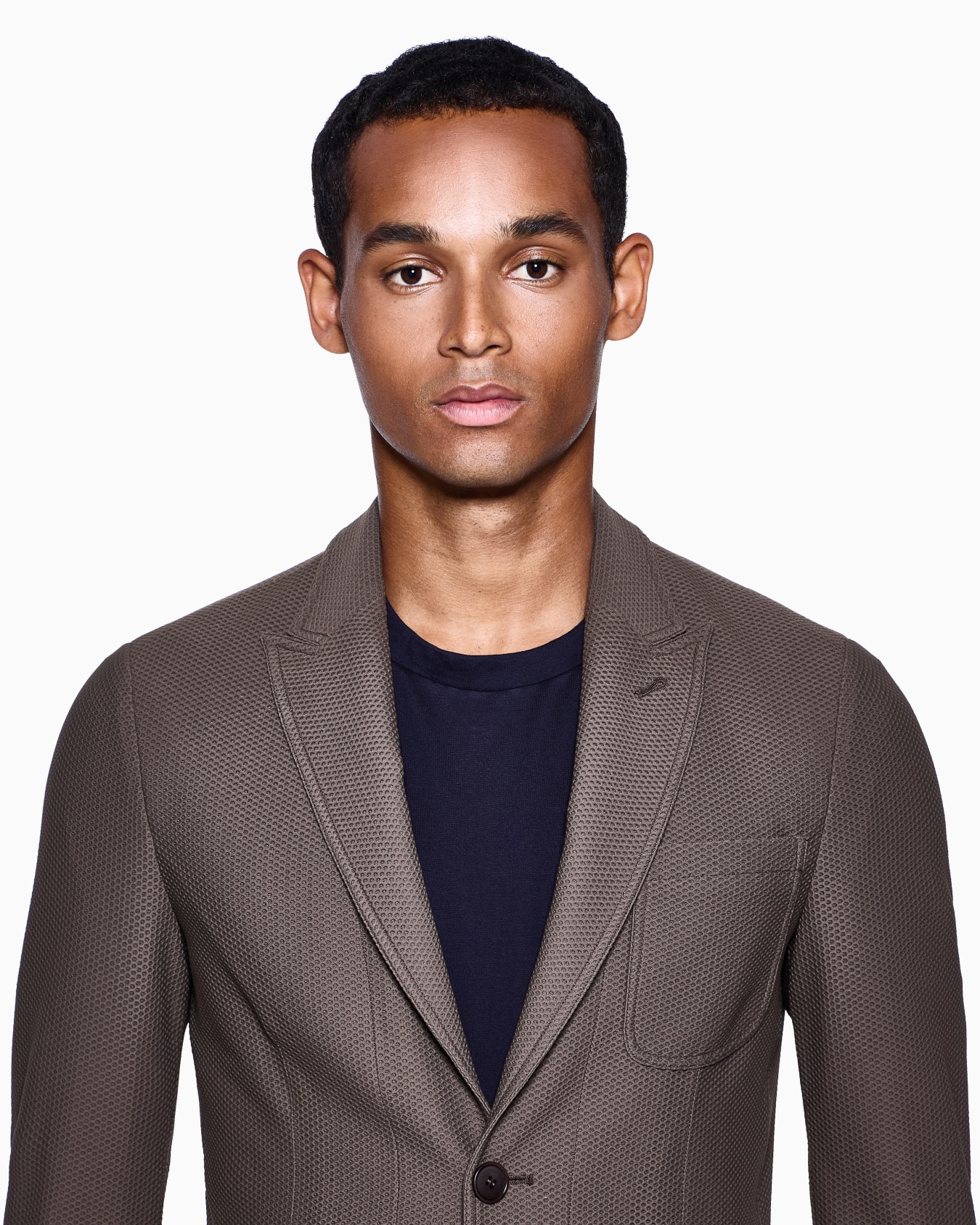 Veste à simple boutonnage en tissu gaufré technique Diapositive 4